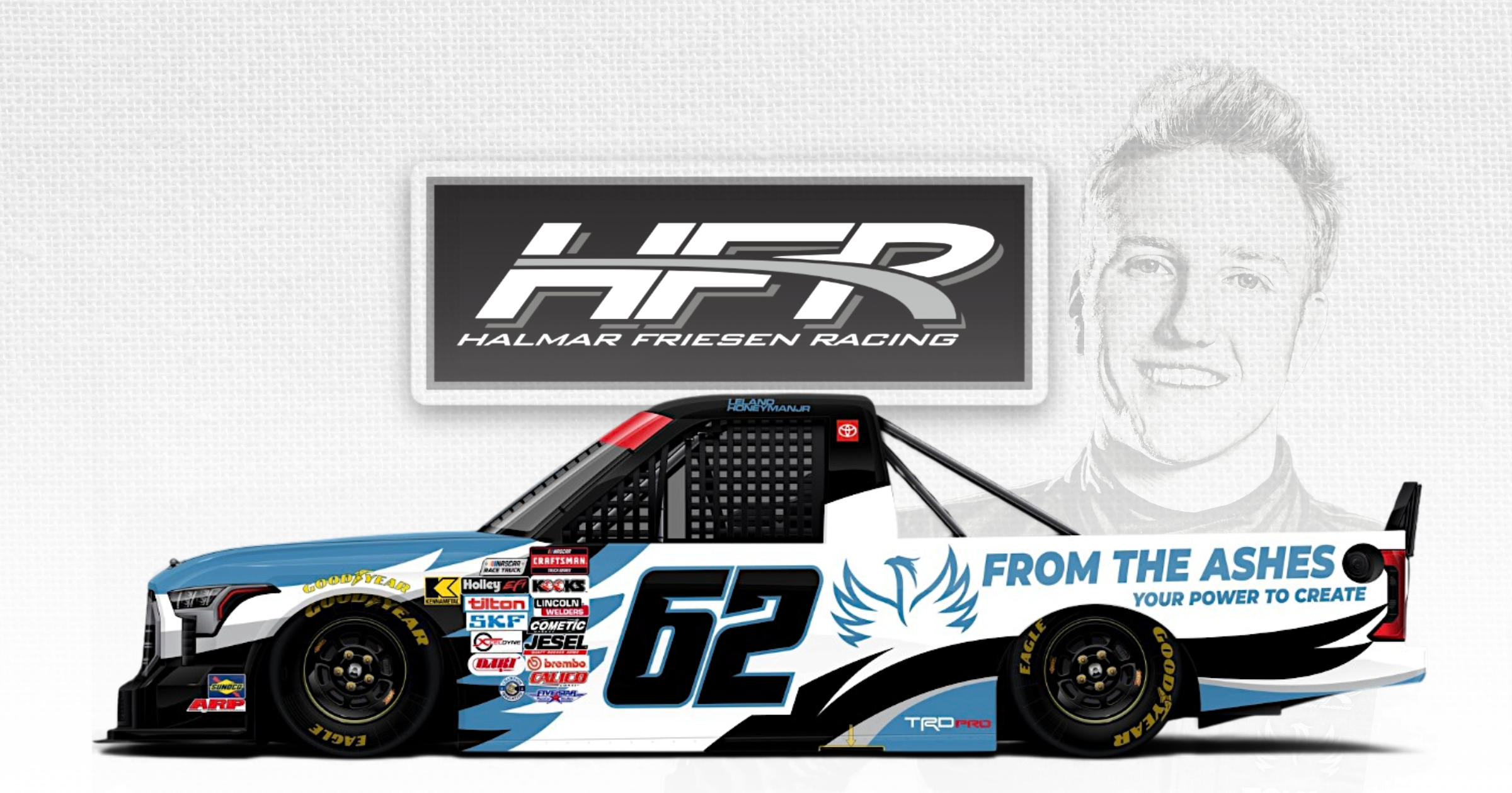Leland Honeyman Jr. to Drive No. 62 From The Ashes Toyota Tundra TRD Pro forHalmar Friesen Racing at Charlotte