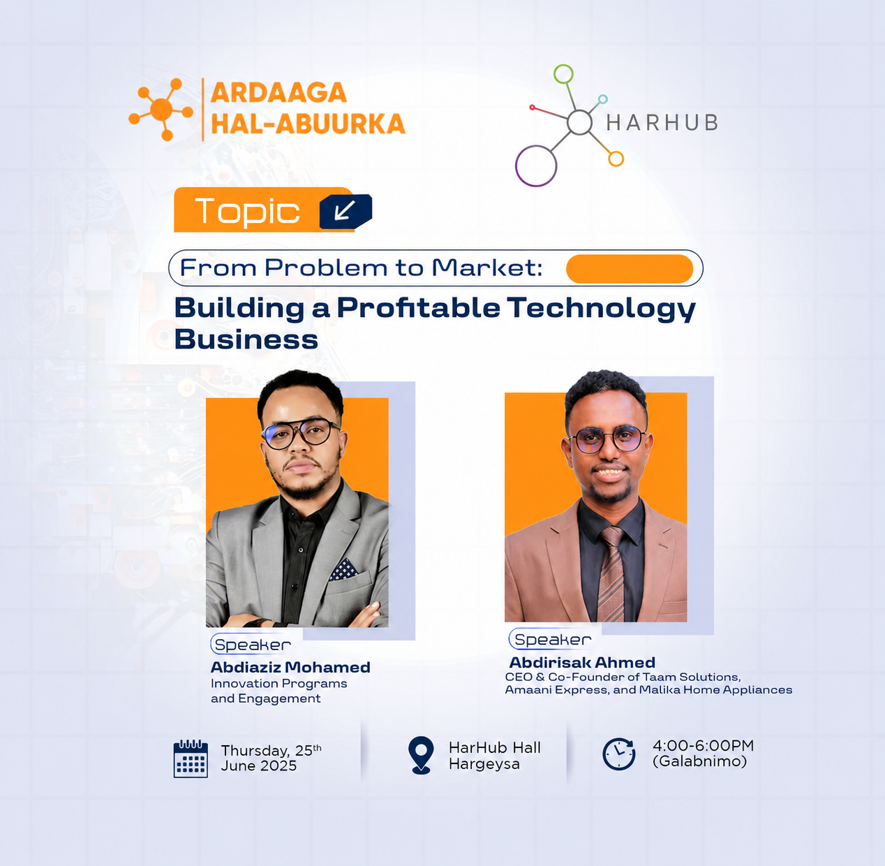 Ardaaga Hal Abuurka : From Problem to Market: Building a Profitable Technology Business