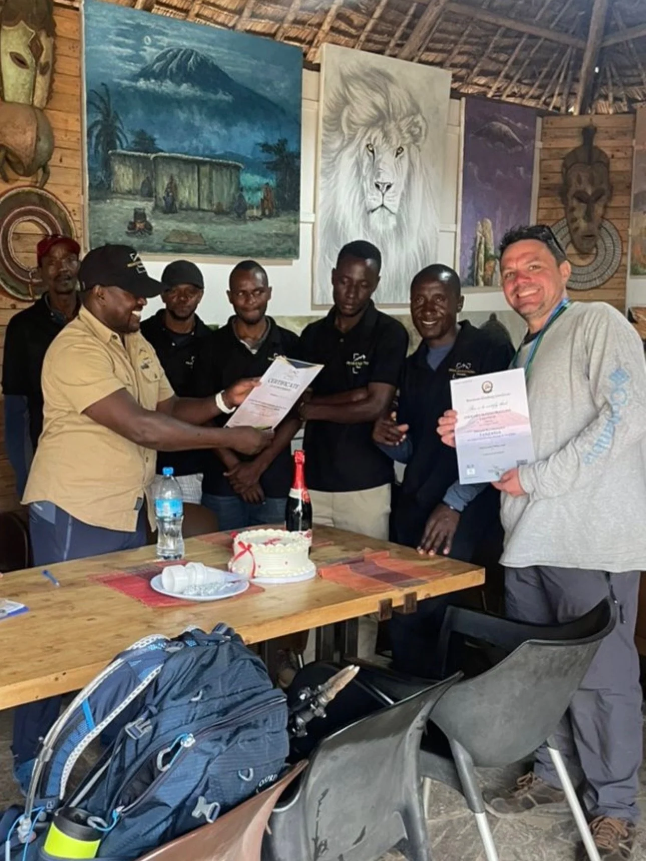 After a successful summit climb there is a successful celebration time and certification ceremony! Ed you have earned it. Well done and these are memories you will live with forever. Thank you for choosing Peak Expeditions Tanzania 🙏

#Successfulsum