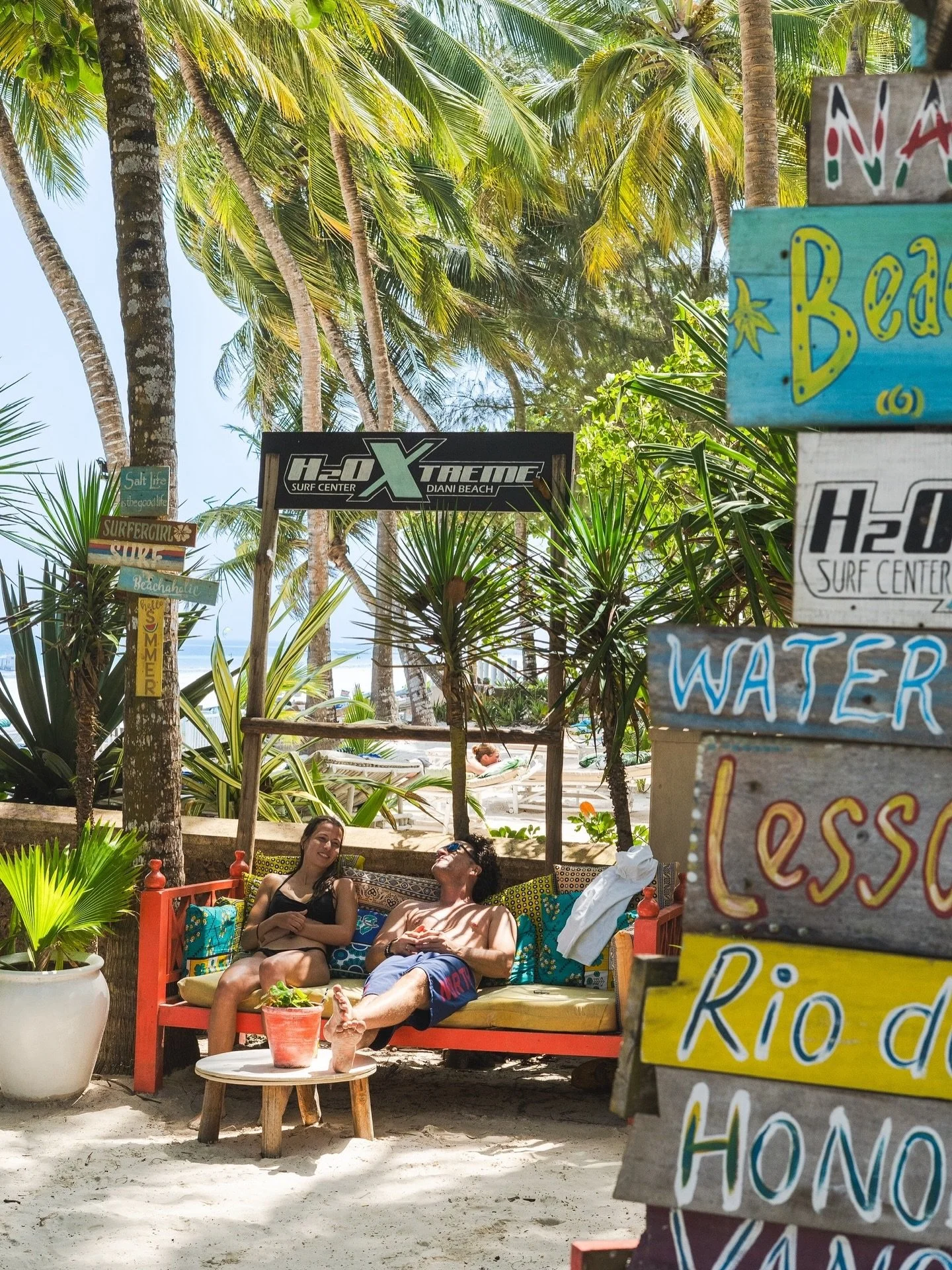 Post-session vibes under the palms 🌴

This is where everyone ends up - gear off, feet in the sand, just hanging out and catching up after a good session.

Welcome to our chill zone&hellip; coconuts, laughs, and that easy Diani rhythm. 🌊☀️

#H2OExtr