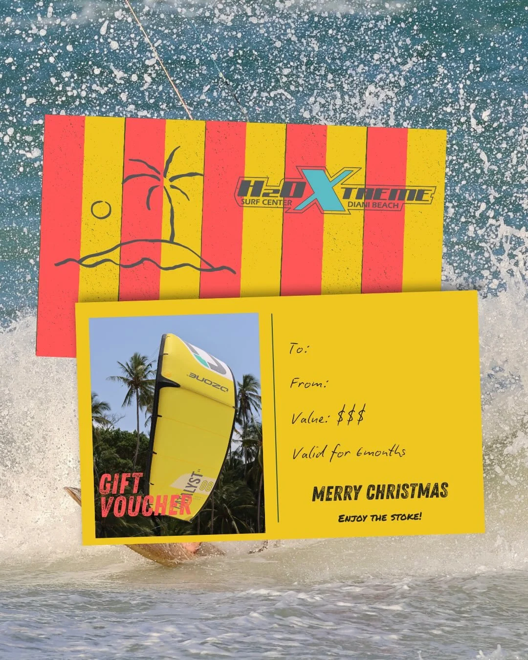 Still looking for a last-minute gift for someone adventurous? 🎄💨

Skip the socks and give them wind, water, and a memory they won&rsquo;t forget.

Our H2O gift vouchers can be used for any of our courses, lessons, or rental packages - and they&rsqu