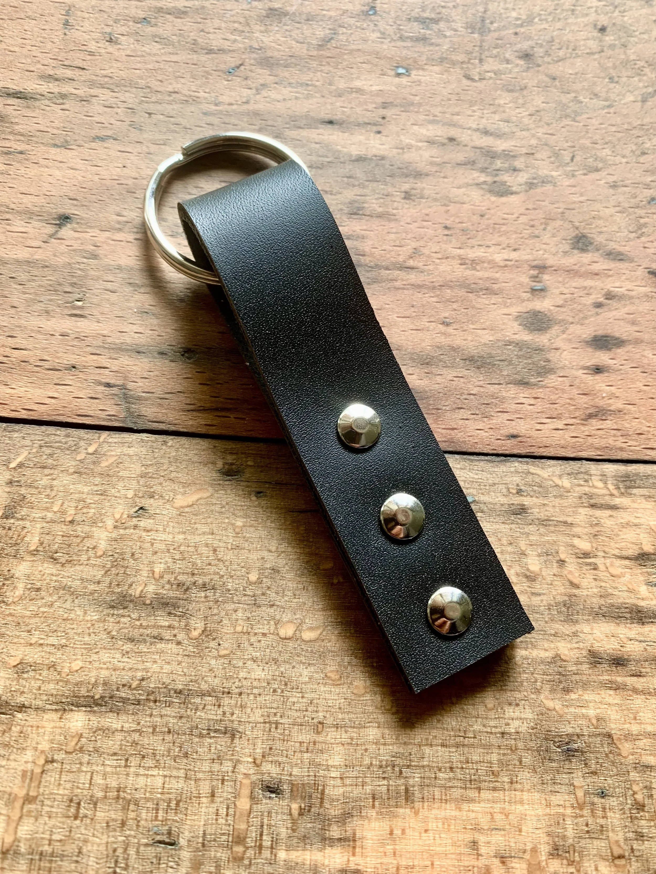 Porte-clefs  cuir noir