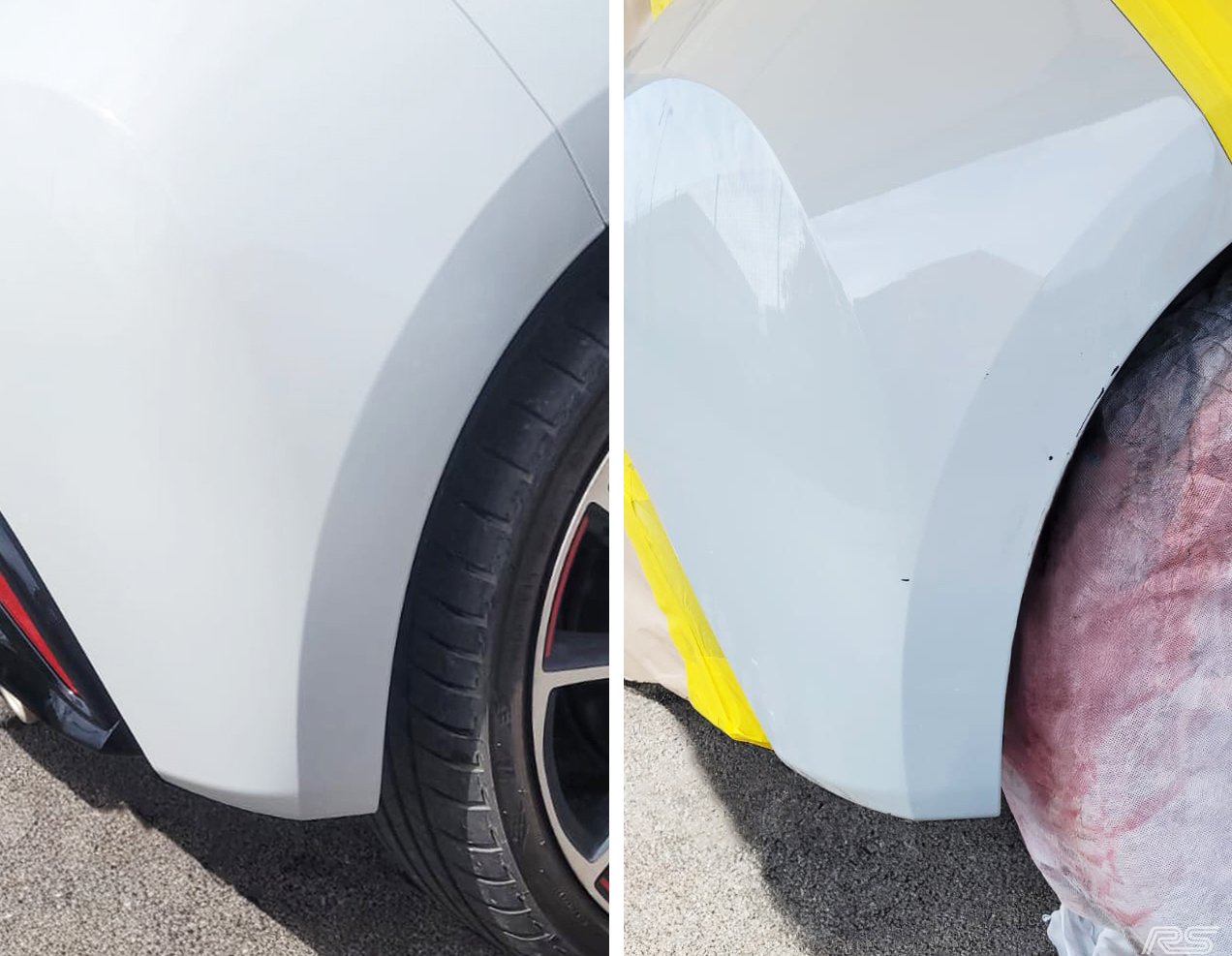 before and after of a touch in to show the subtle quality difference