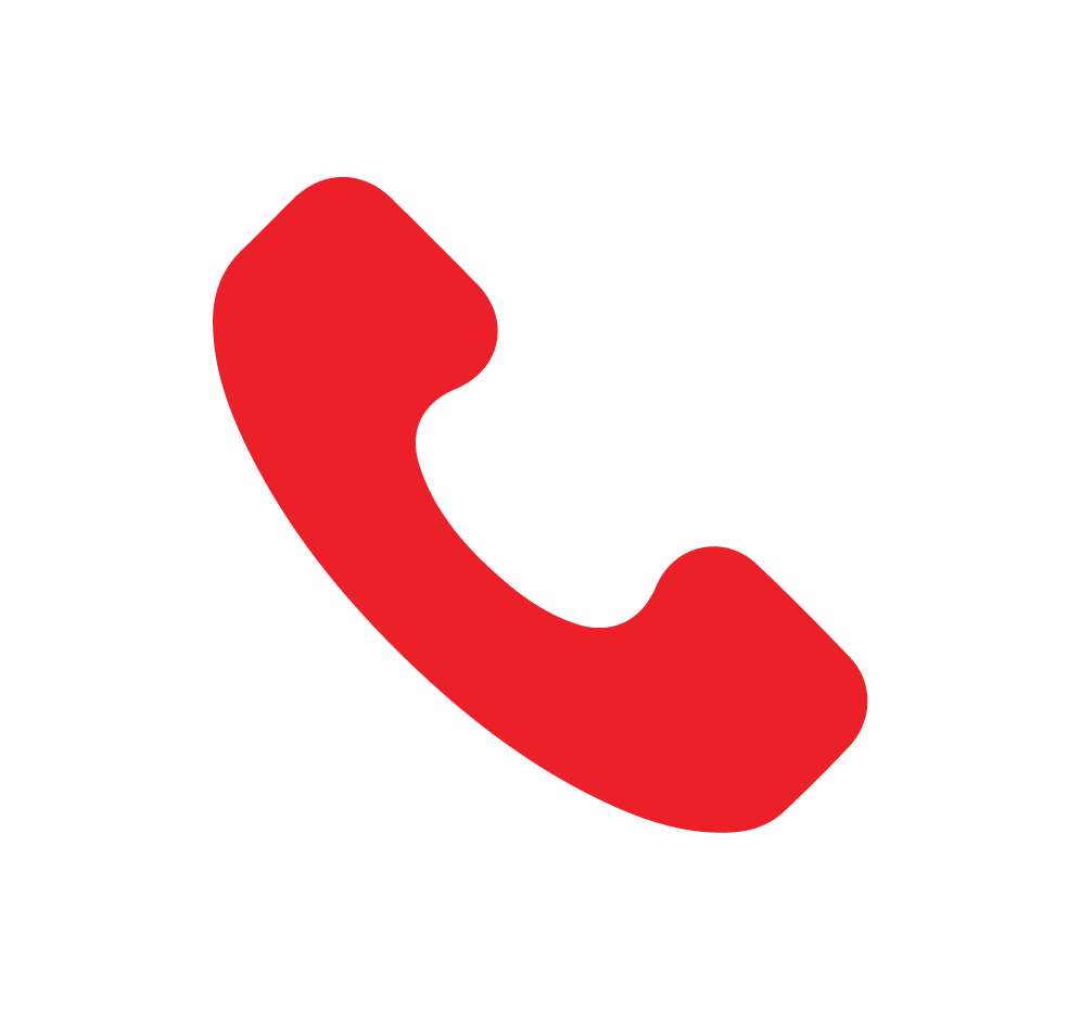 Red telephone receiver icon.
