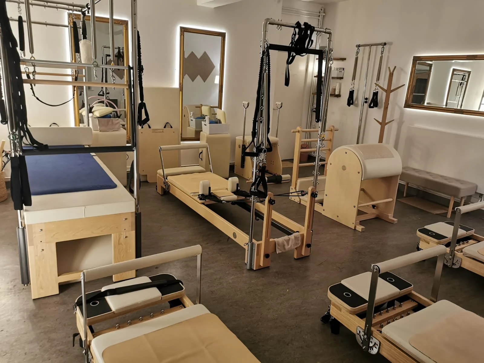 Circuit Pilates studio in Shankill, Dublin, using Reformer, Tower, Chair and Barrel for dynamic station-based full-body classes.