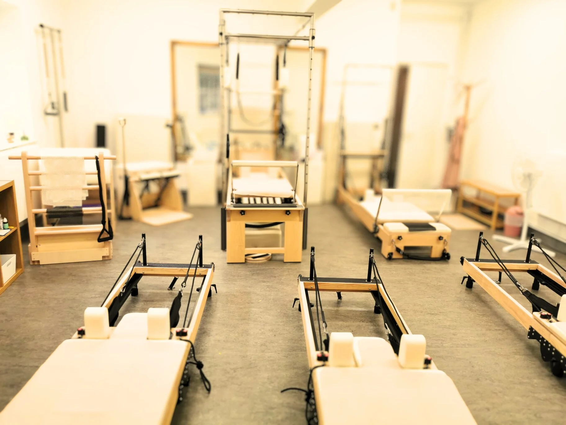 Fully equipped Pilates studio in Shankill, Dublin, with Reformers and professional equipment provided for every class.