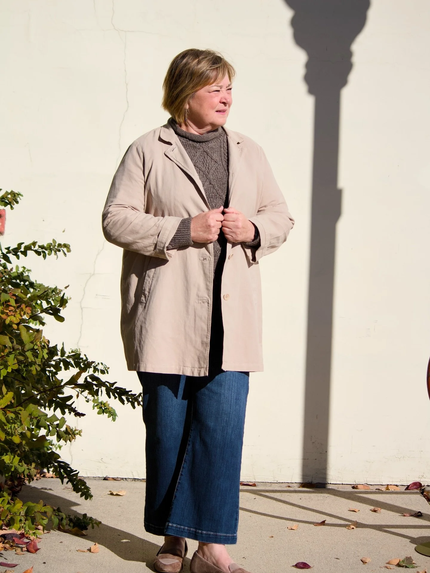 Shop Smart. Look Stunning! Theme of the season here at Azalea!

1 | Eileen Fisher trenchcoat | XL | $110
2 | Irish Homecraft wool sweater | M | $68
3 | Artemis Vintage jeans | 30 | $32
4 | Birdies flats | 10 | $55
5 | Mayana earrings | $58

6 | Pendl