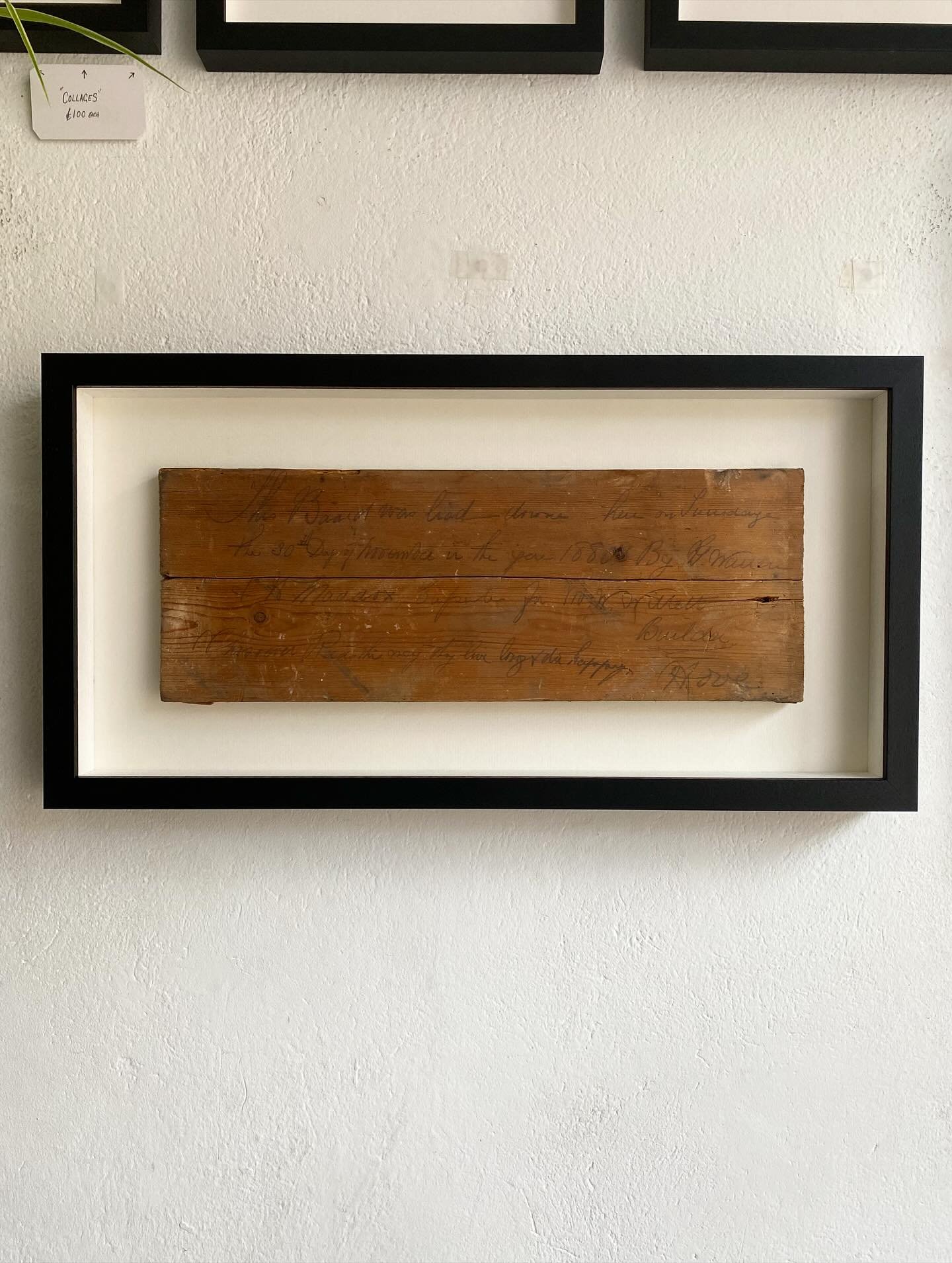 This is the kinda job I love to work on. Framing floor boards&hellip;
However this is not just any floor board. This piece was salvaged during a house renovation in Hove and has been inscribed with the person and the year it was laid. 1880! How cool?