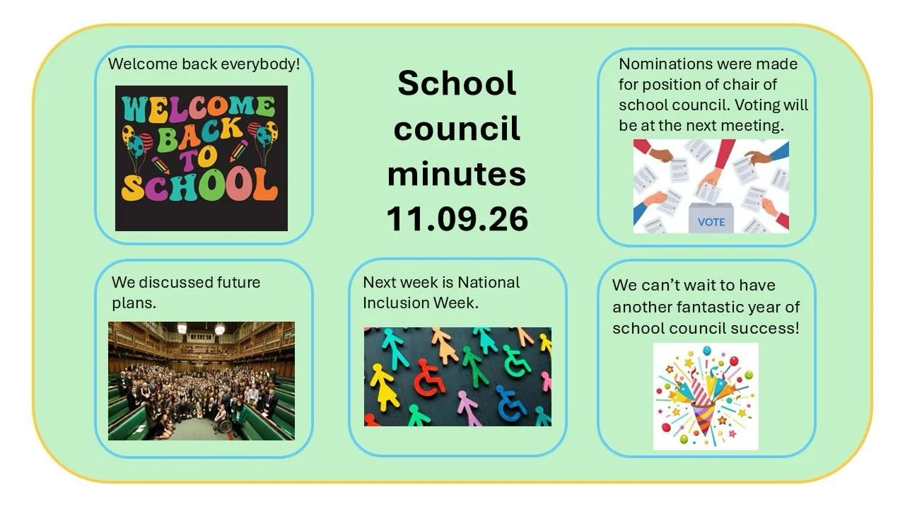 Our first School Council of the new academic year took place last Friday and there was lots of positive discussions on the below topics 😀

#schoolcouncil