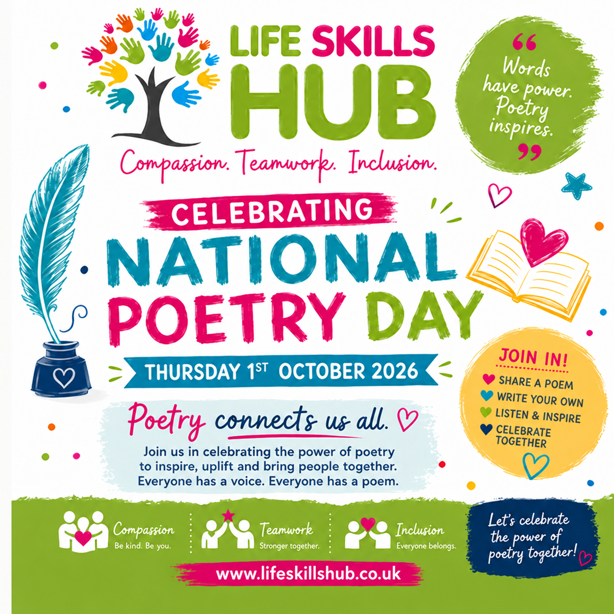 National Poetry Day - 1st October 2026