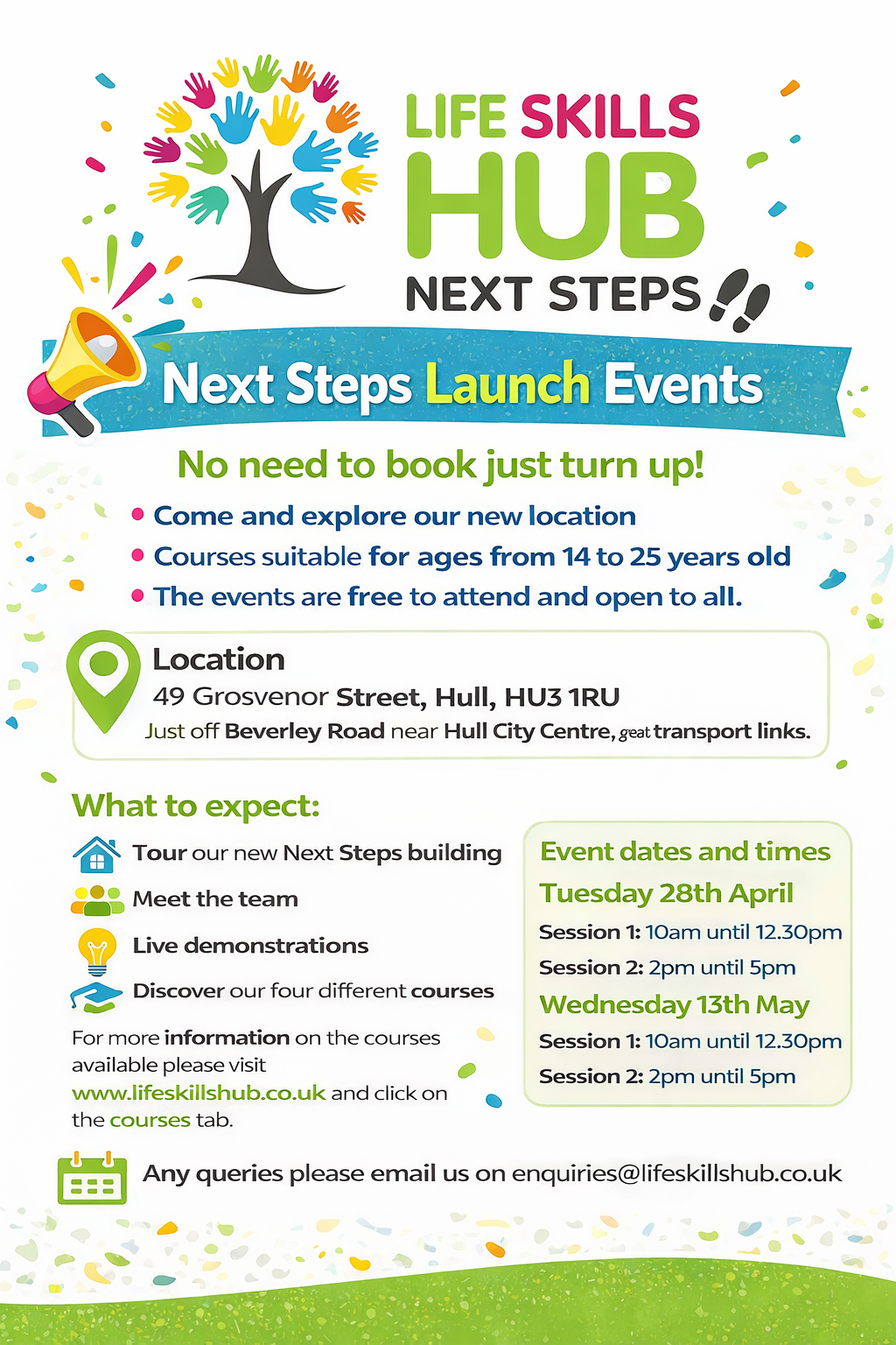LSH Next Steps Launch Event - 28th April and 13th May see below for session times.