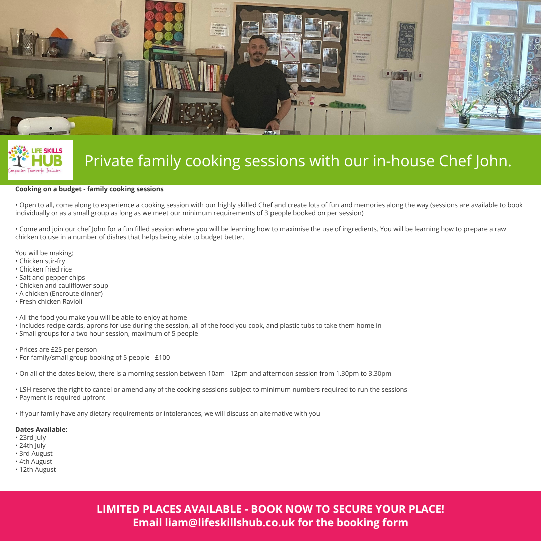 Private Cooking Sessions with our In-House Chef John