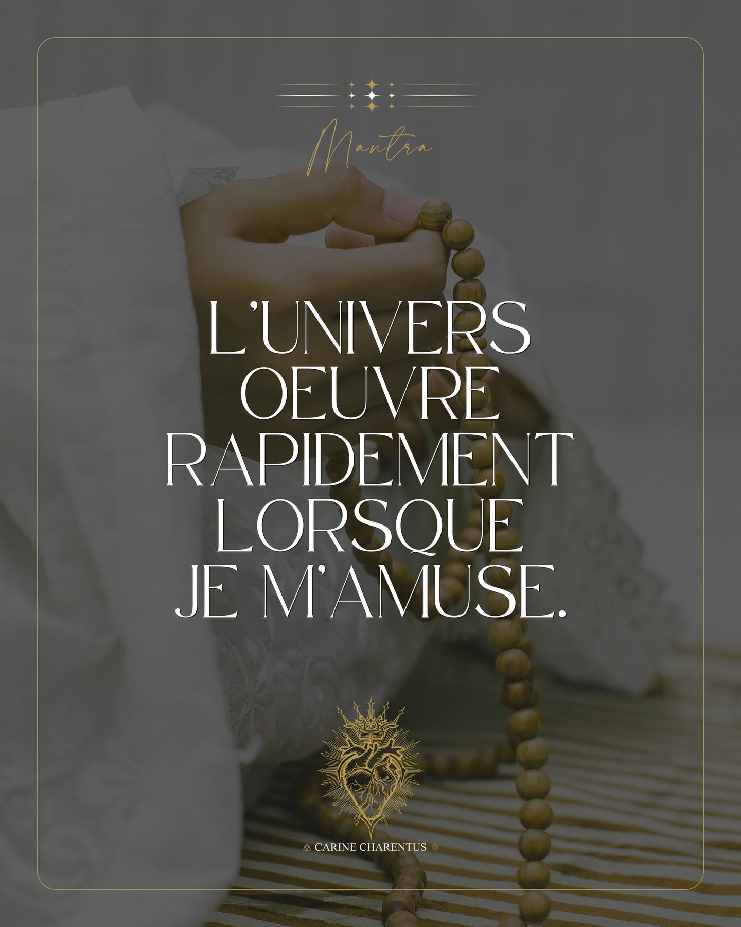 𓆩♡𓆪 &laquo;&nbsp;L&rsquo;Univers &oelig;uvre rapidement lorsque je m&rsquo;amuse. &raquo;  𓆩♡𓆪

On nous apprend souvent qu'il faut travailler dur pour obtenir ce que l'on veut. Mais j'ai appris que la magie op&egrave;re quand on choisit la joie. 