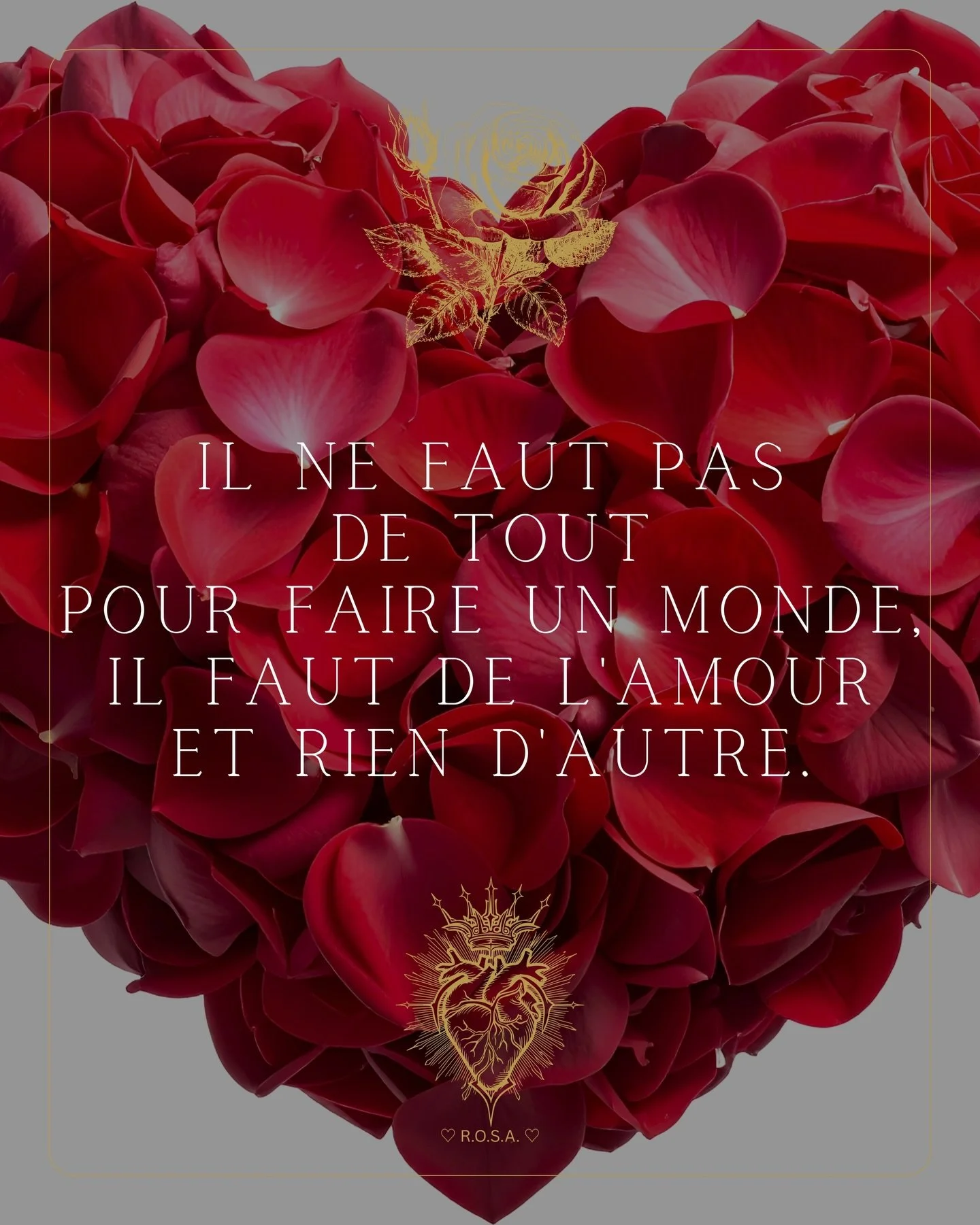 &hearts;️🤍 &laquo; Il ne faut pas de tout pour faire un monde, il faut de l&rsquo;Amour et rien d&rsquo;autre. &raquo; 🤍&hearts;️

𝐀𝐯𝐞𝐜 𝐀𝐦𝐨𝐮𝐫 ♡,

&bull;┈┈┈&bull;&bull;⟡ ✦ ♡ ✦ ⟡&bull;&bull;┈┈┈&bull;

𝐑.𝐎.𝐒.𝐀.
𝐑𝐨𝐬𝐞 𝐝&rsquo;𝐎𝐫 𝐒𝐚