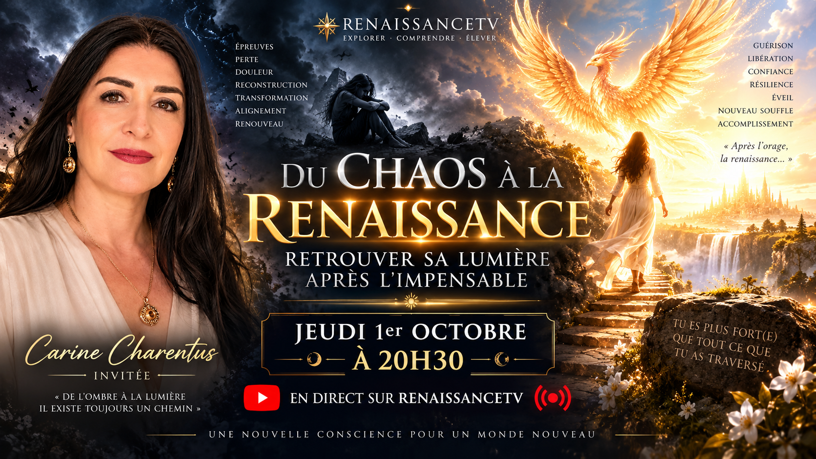 CONFÉRENCE - DU CHAOS À LA RENAISSANCE : Retrouver sa Lumière après l'impensable.