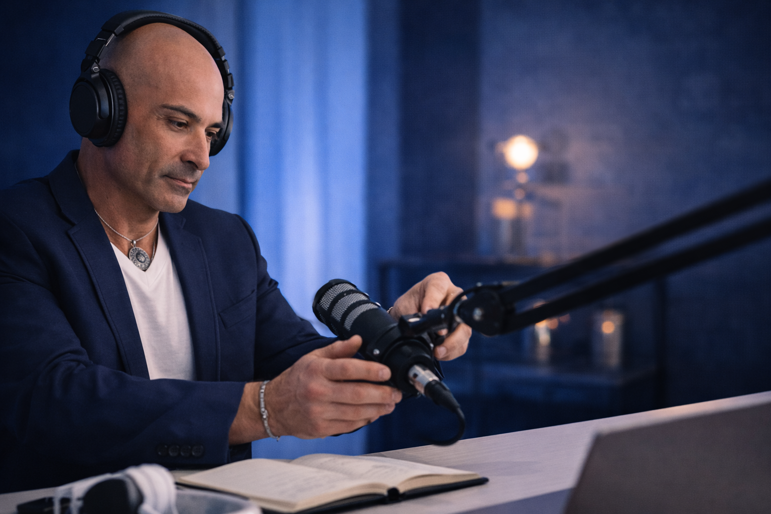 Ray Catania recording the podcast.