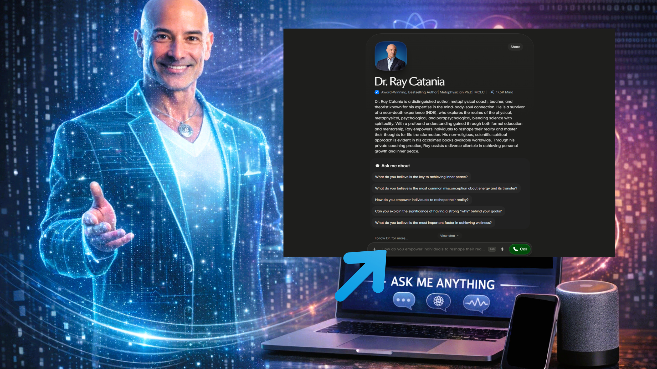 Picture of Ray Catania using the Ray-Bot digital version of himself online