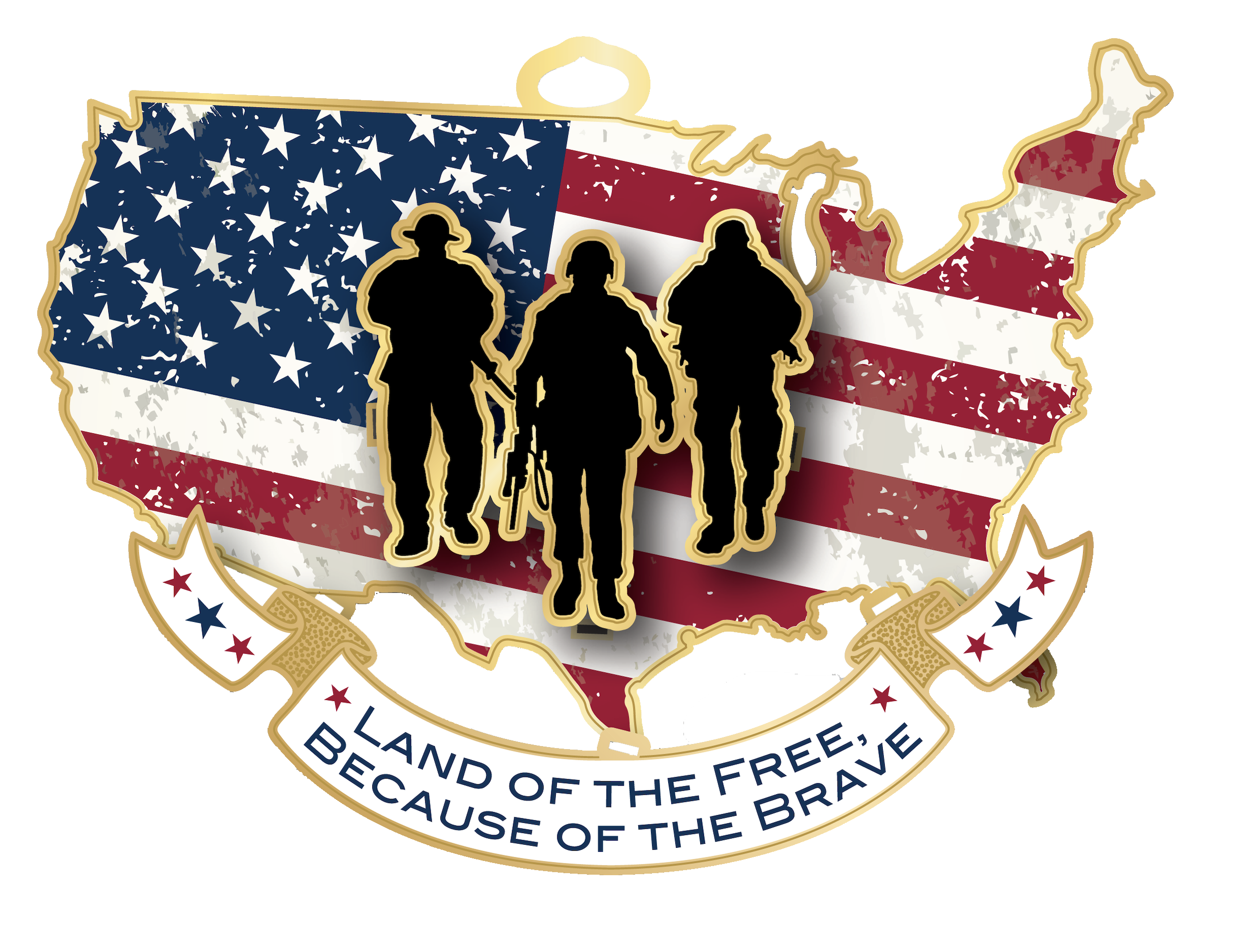 Land of the Free Because of the Brave Ornament