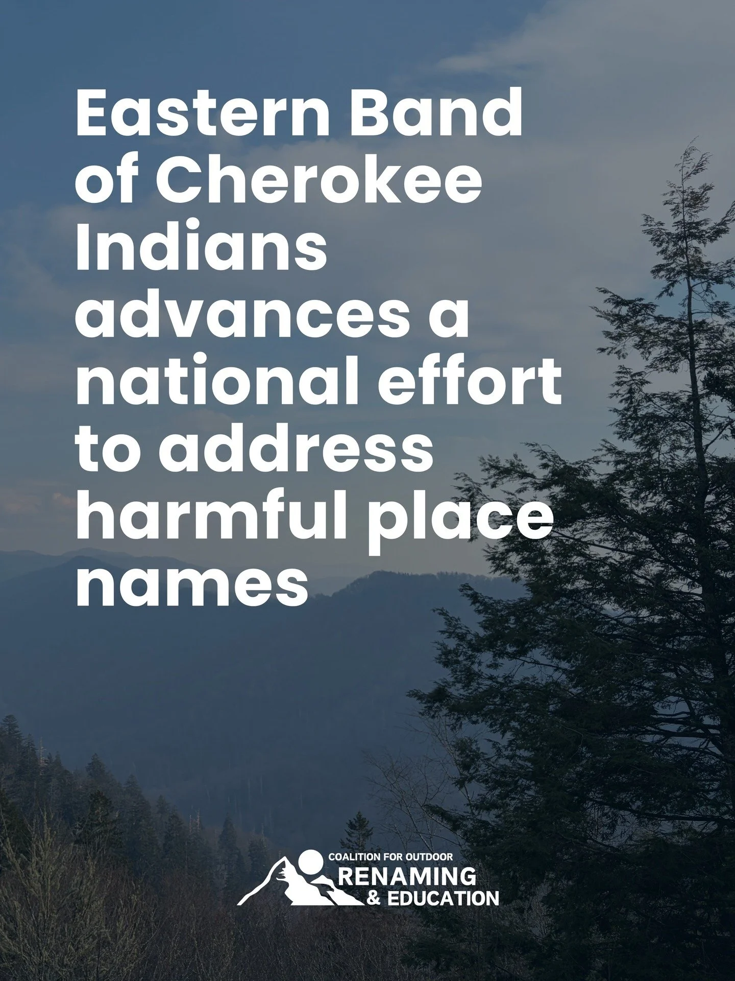 The Eastern Band of Cherokee Indians has taken a clear position: place names must reflect truth, not harm.

Through this resolution, Tribal leadership is calling on Congress to pass the Reconciliation in Place Names Act &mdash; establishing a federal