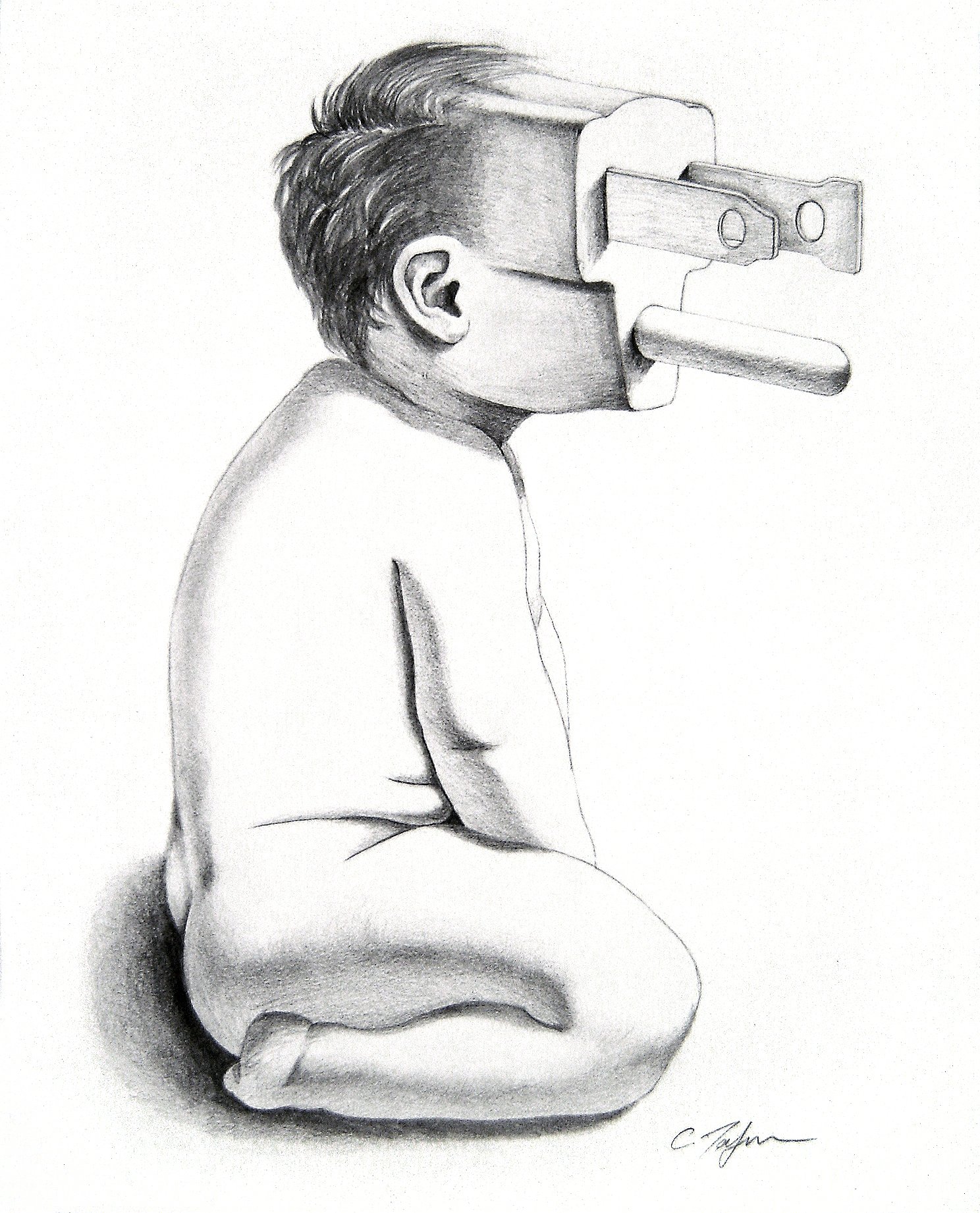 Plug, 2007, pencil on paper, 11 x 9 inches