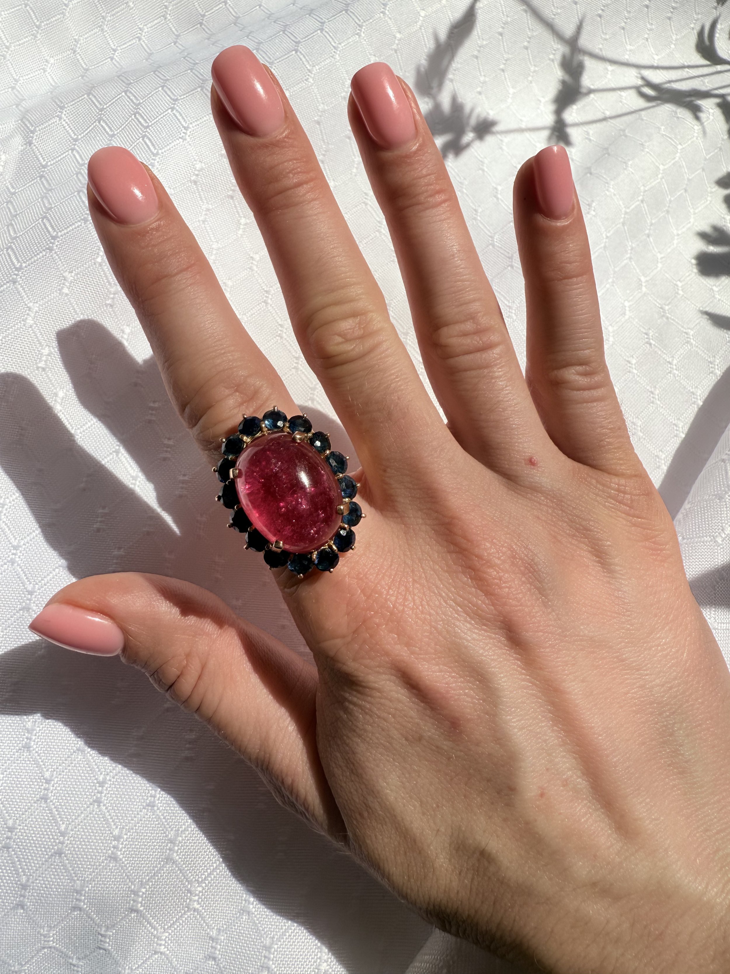 18k Tourmaline & Sapphire Ring