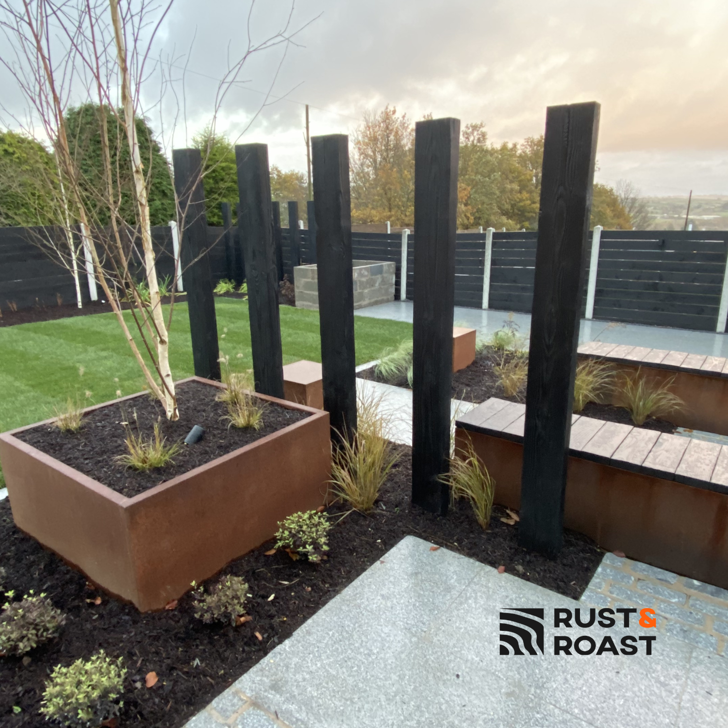 Charred Douglas Fir Vertical Divider from Rust and Roast