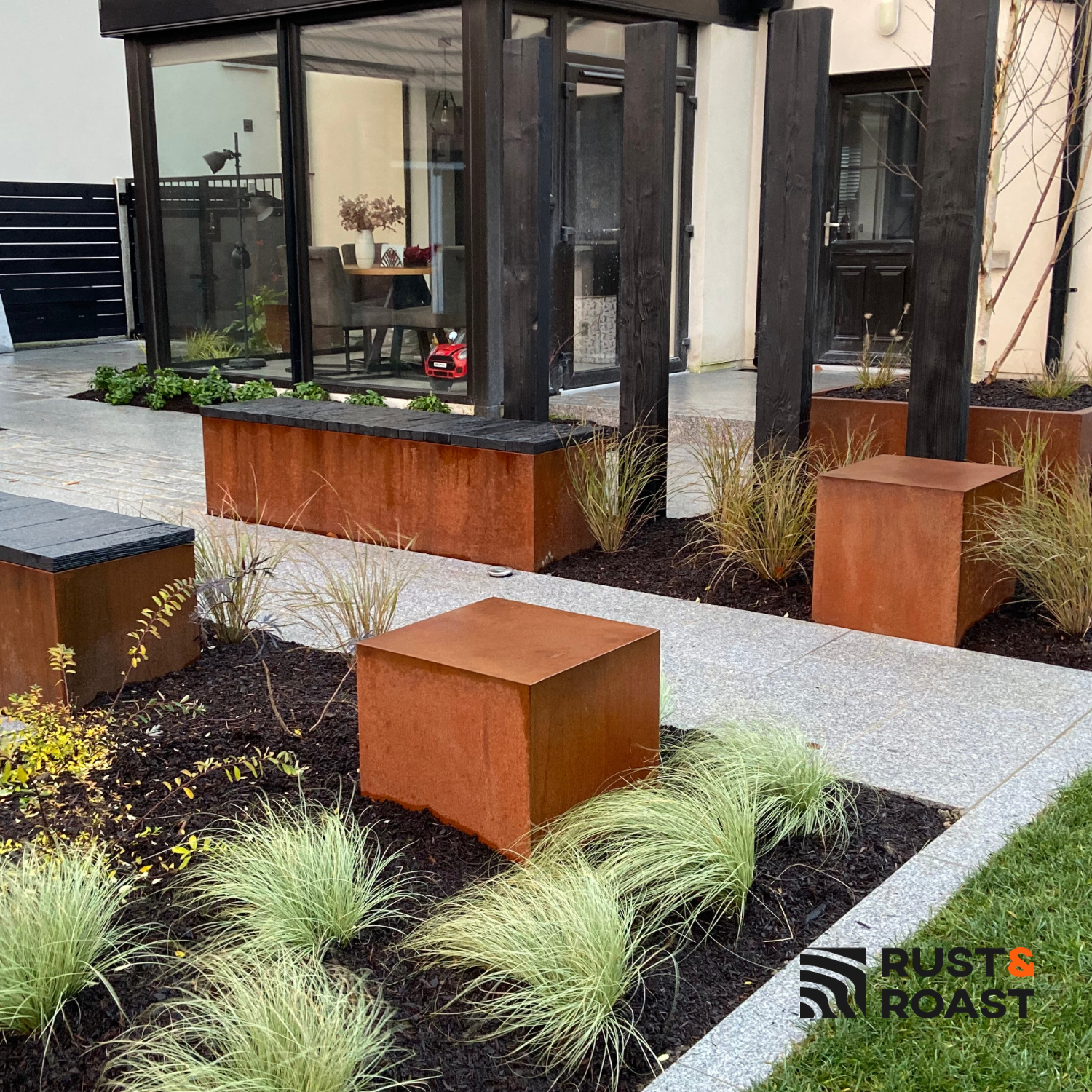 Corten steel pedestals