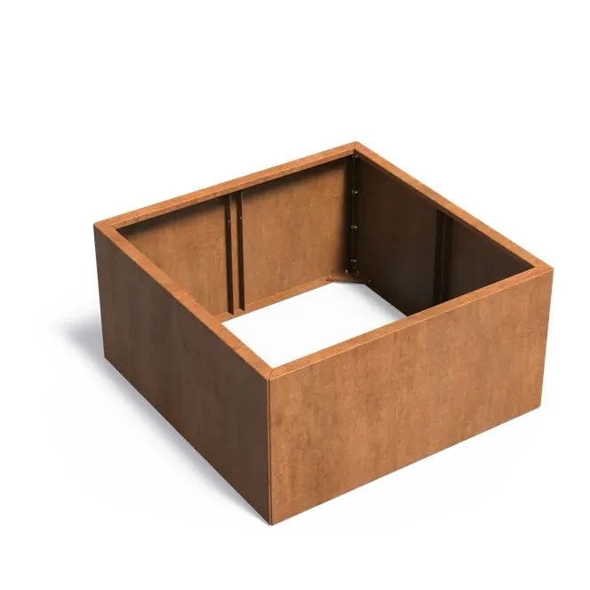 Square Connect Corten Steel Planter (without bottom)