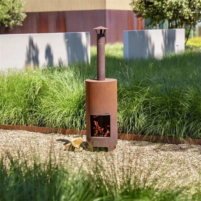 Outdoor Corten Steel Fireplace