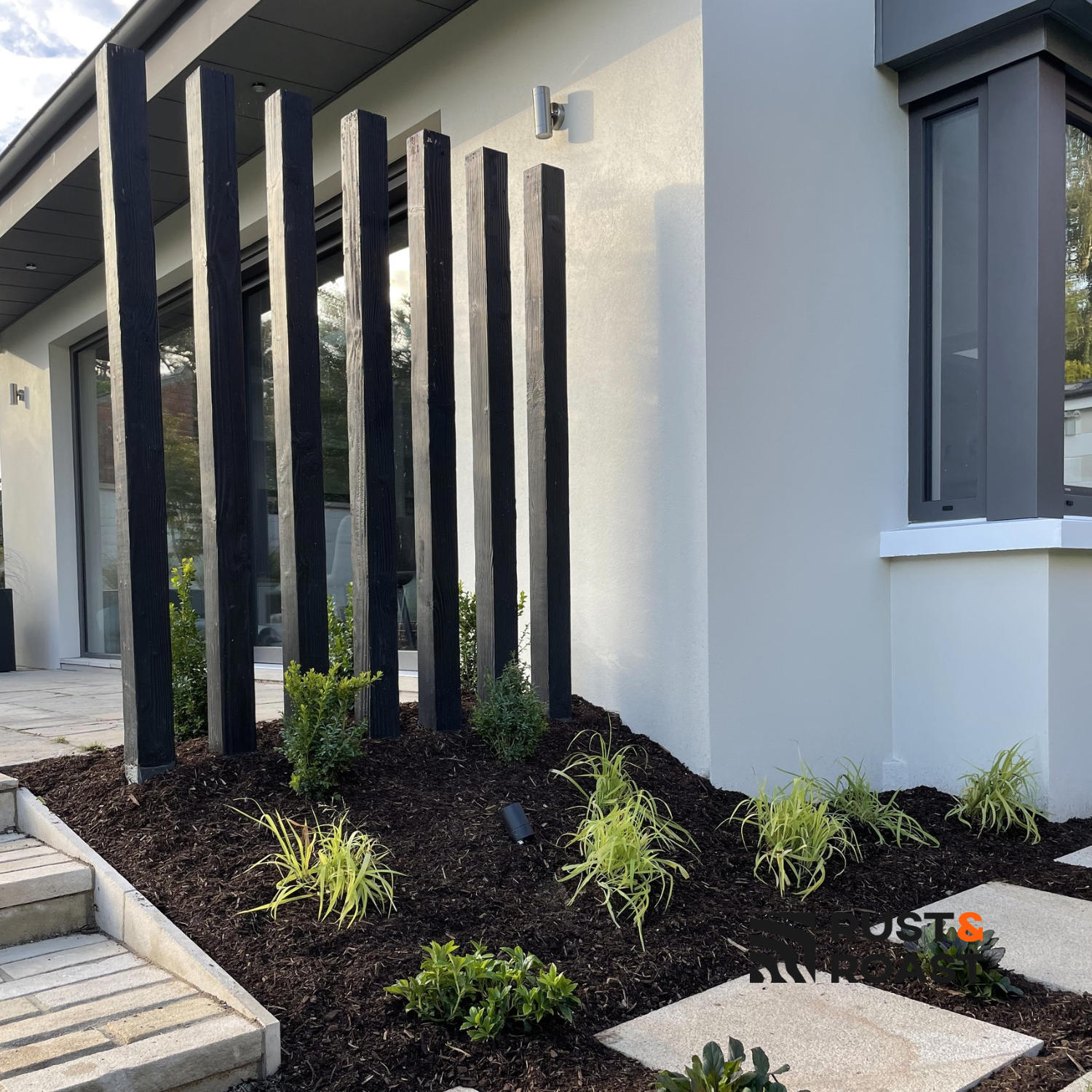 Charred Douglas Fir Vertical Divider Posts 100x100mm