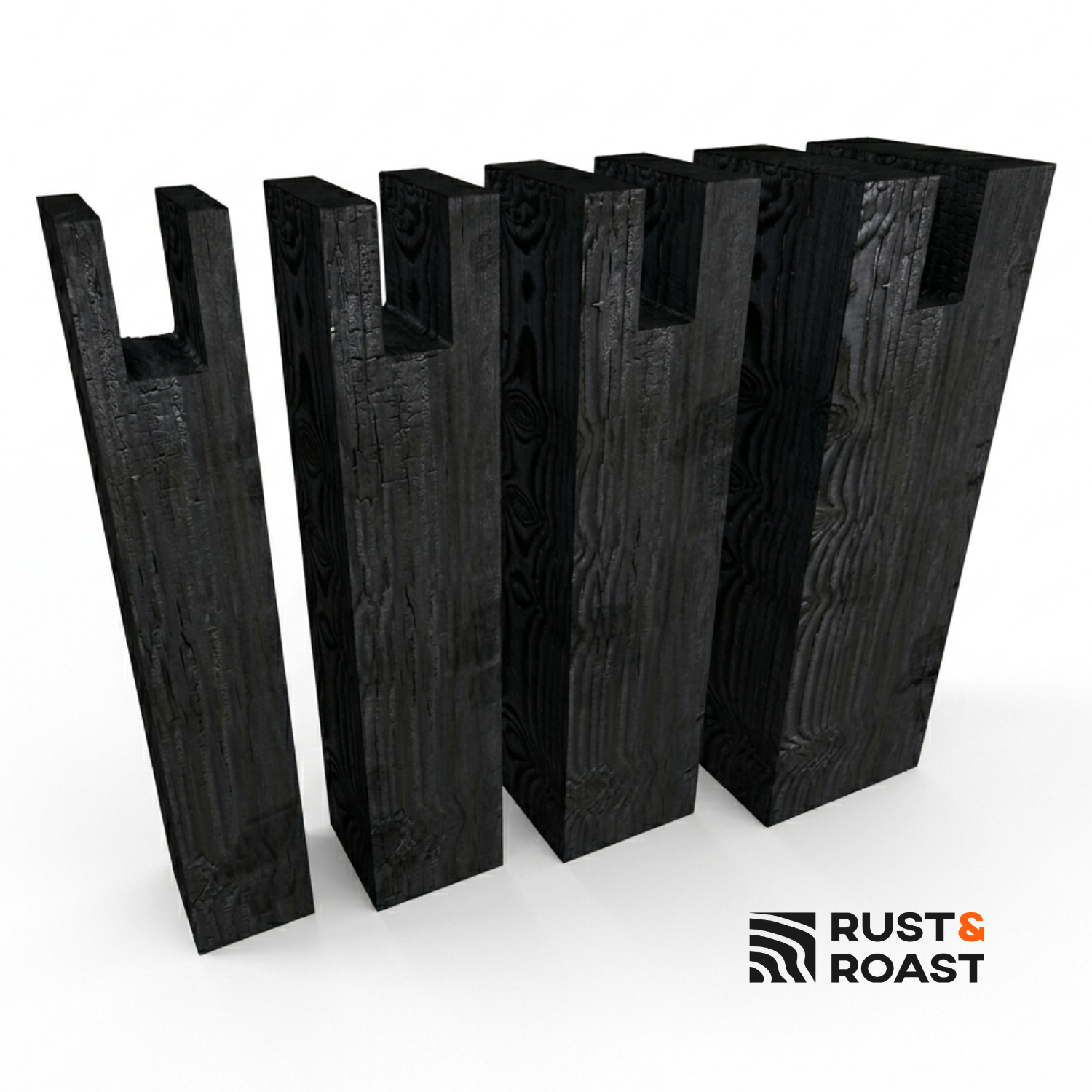 Charred Douglas Fir Pergola Support Posts.