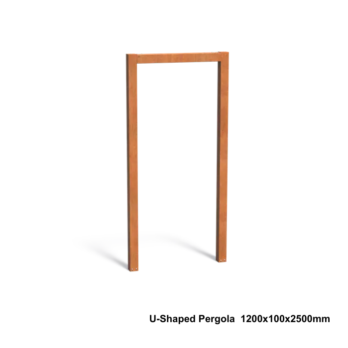 U-Shaped Corten Steel Pergola