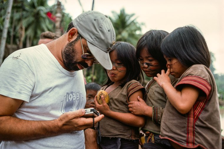 Behind the scenes:  FFC and his local fan club listening to a mini-tape recorder