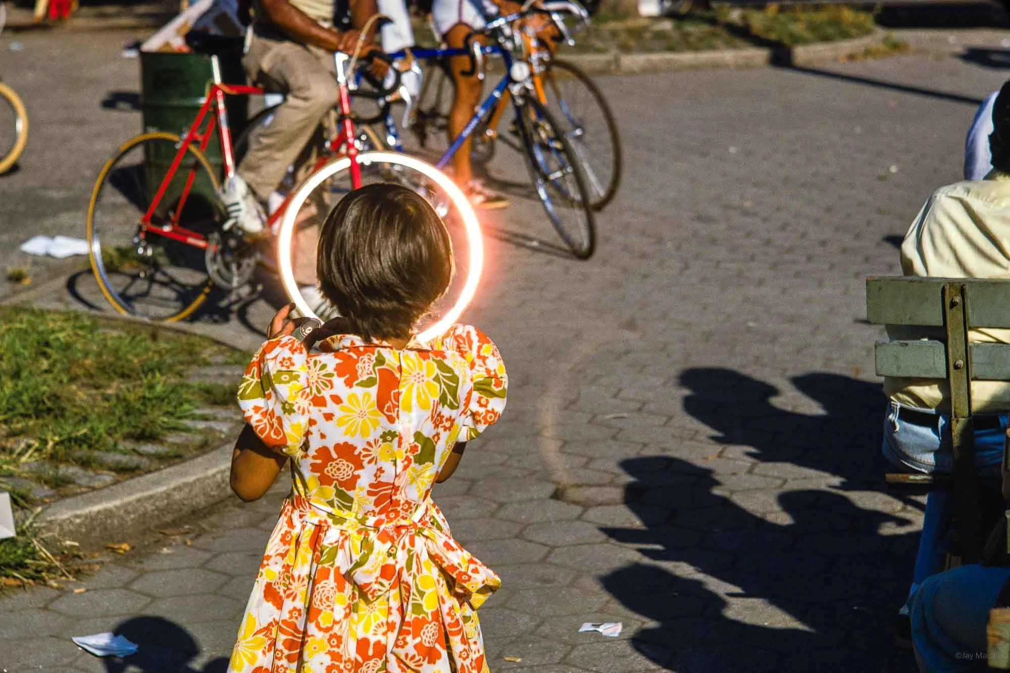 Girl with Bicycle Halo, NYC © Jay Maisel