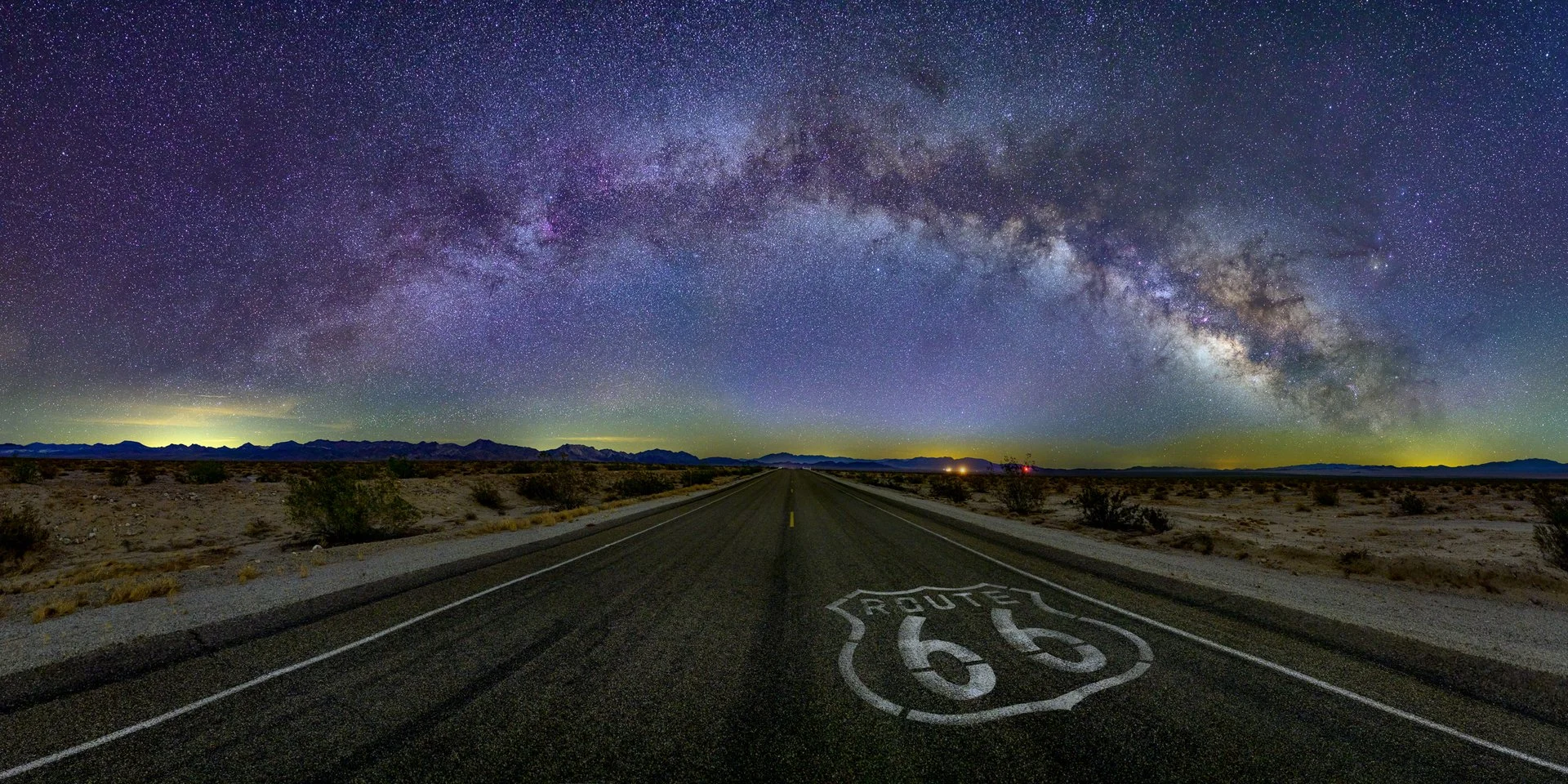 'Milky Way over Route 66, Mojave Trails National Monument' © Ian Bowen