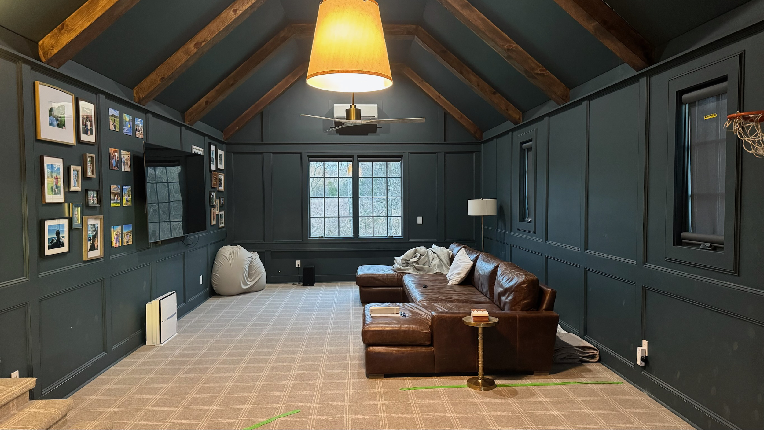 Dark green interior painting in a Green Hills, TN living room by The House Painters Nashville