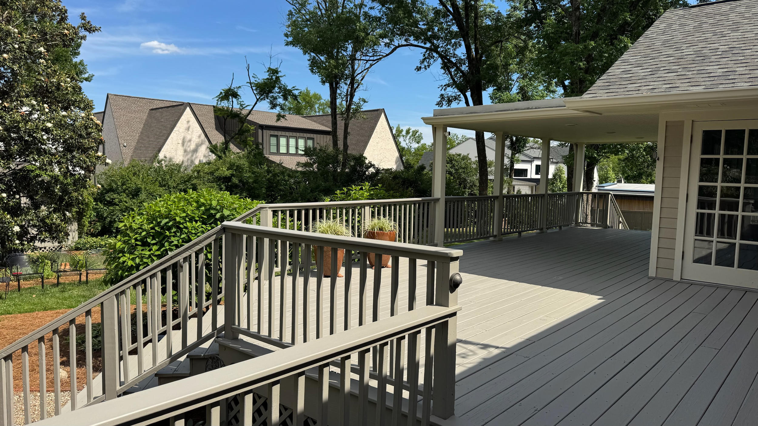 Freshly painted deck and railings on a Green Hills, TN home by The House Painters