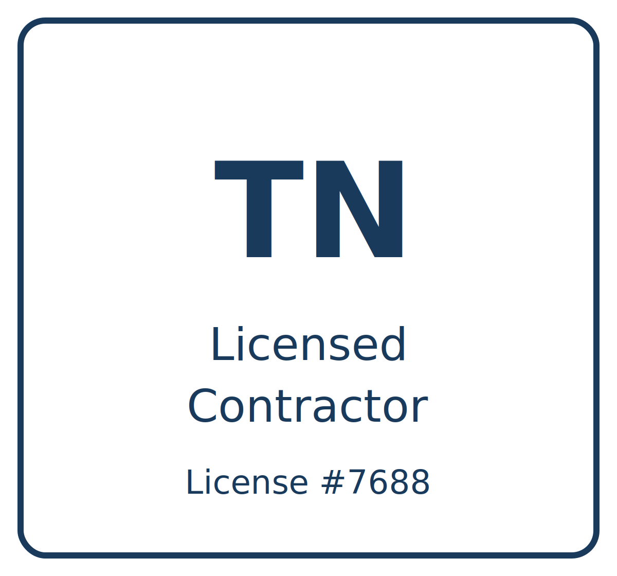 Tennessee licensed painting contractor #7688