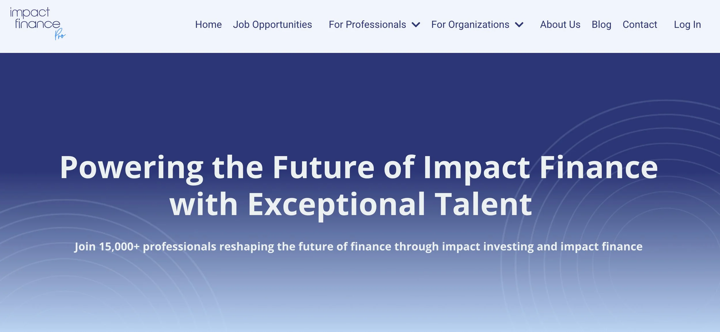 Impact Finance Pro → the largest impact finance job board amplifying global roles