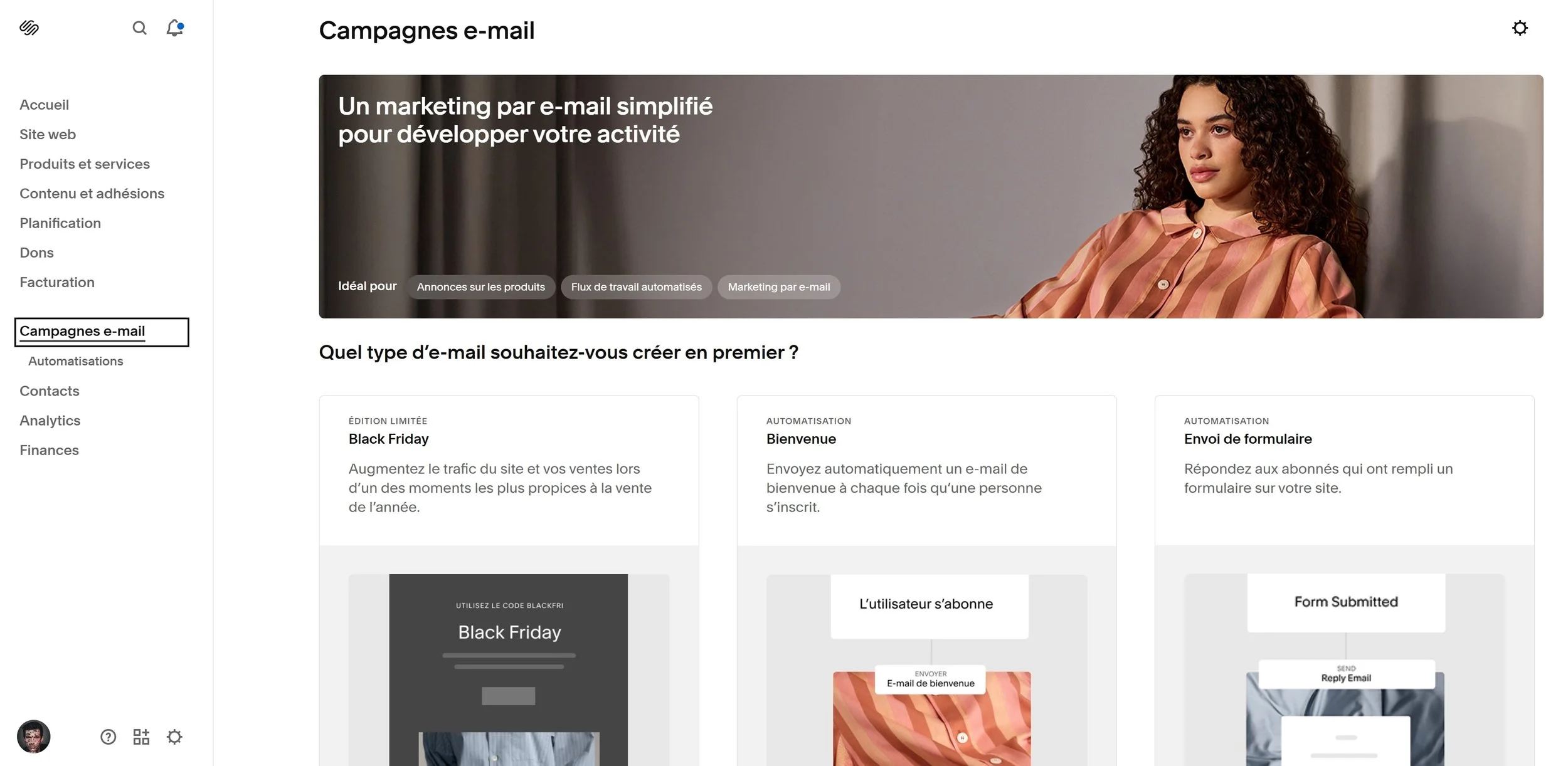 email marketing squarespace