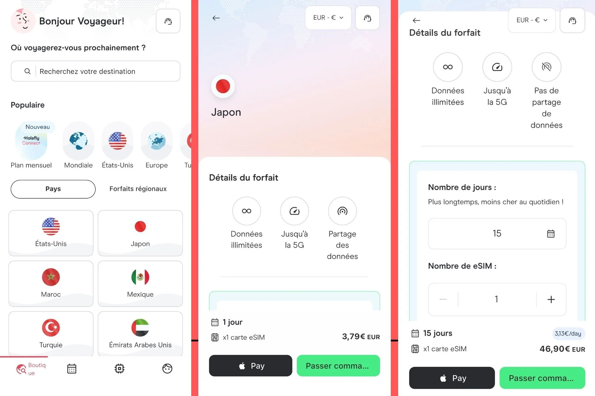 appli holafly esim avis