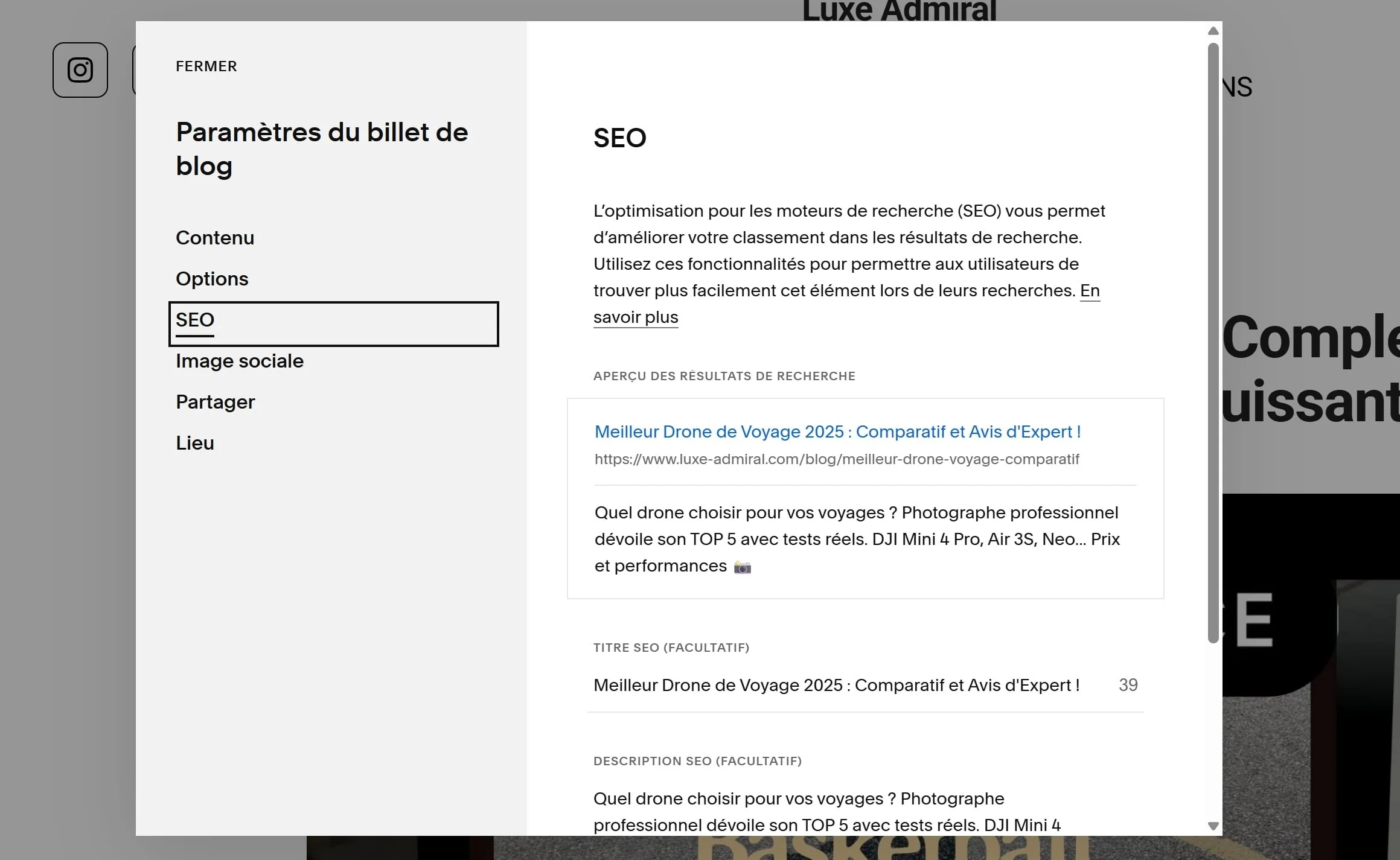 blog seo squarespace