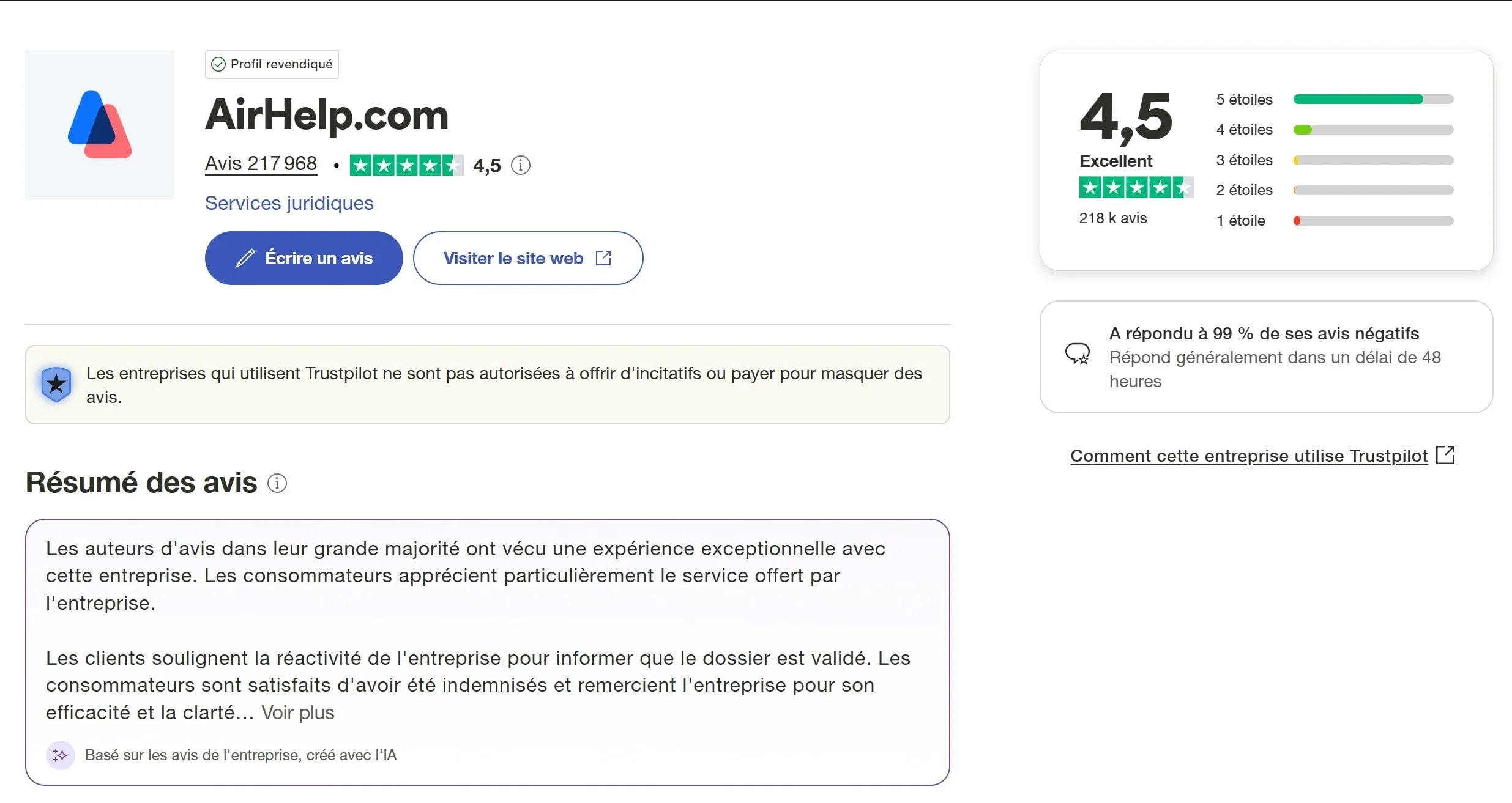 avis airhelp trustpilot