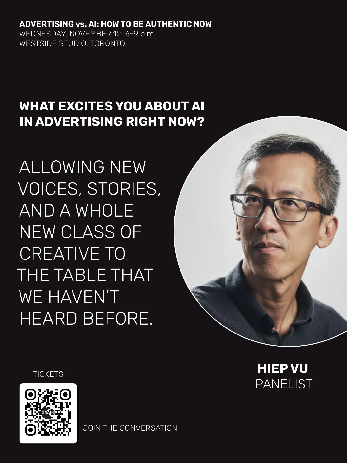 Get your tickets today for ADVERTISING vs. AI: How to be authentic now ✨

Meet panelist&mdash;Hiep Vu
AI Creator, Zulu Alpha Kilo
@hiep 
@zulualphakiloinc 

Join Hiep Vu and our panel of leading experts for lively and cutting edge conversation on Nov