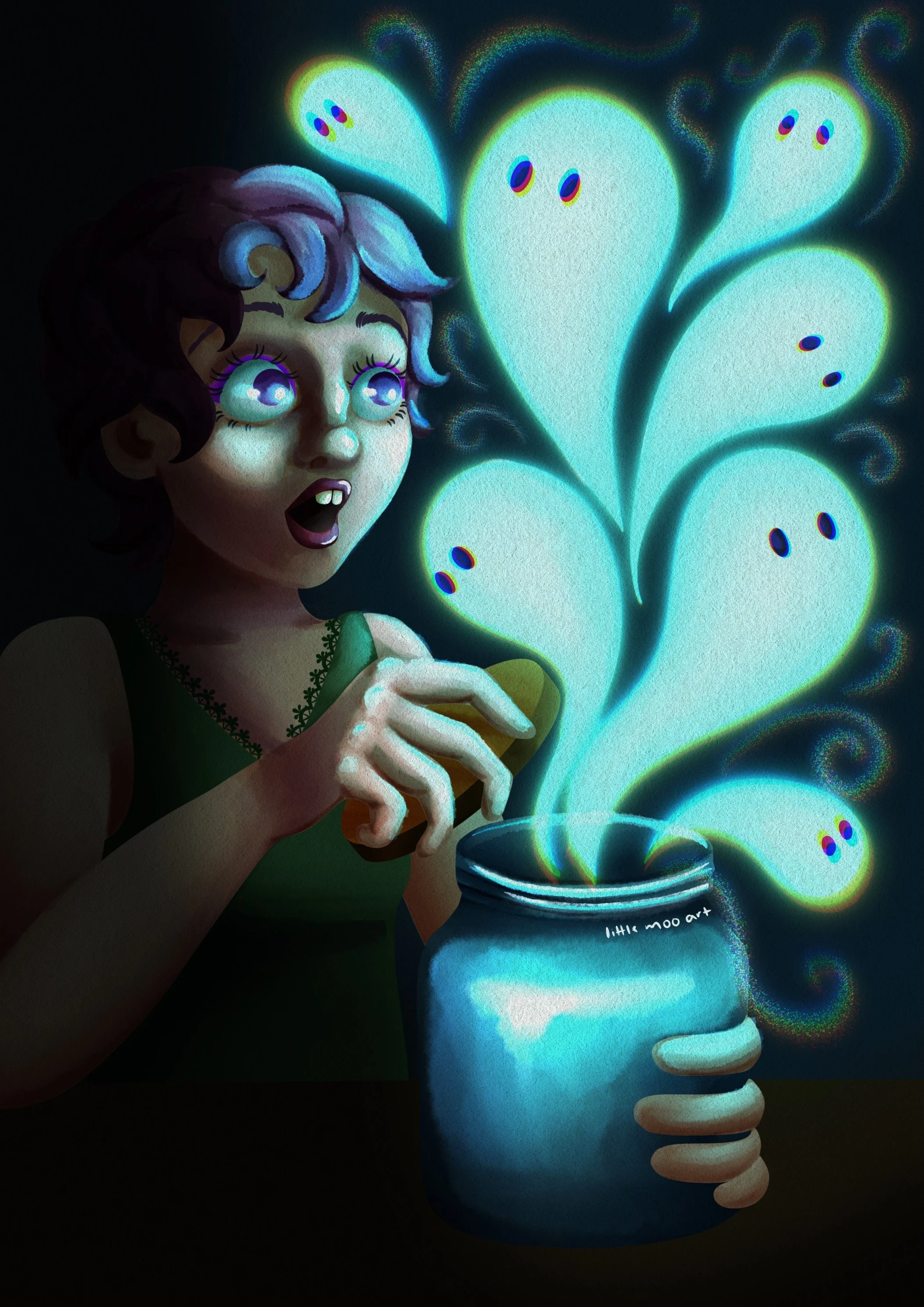 Jar of Spirits - digital illustration