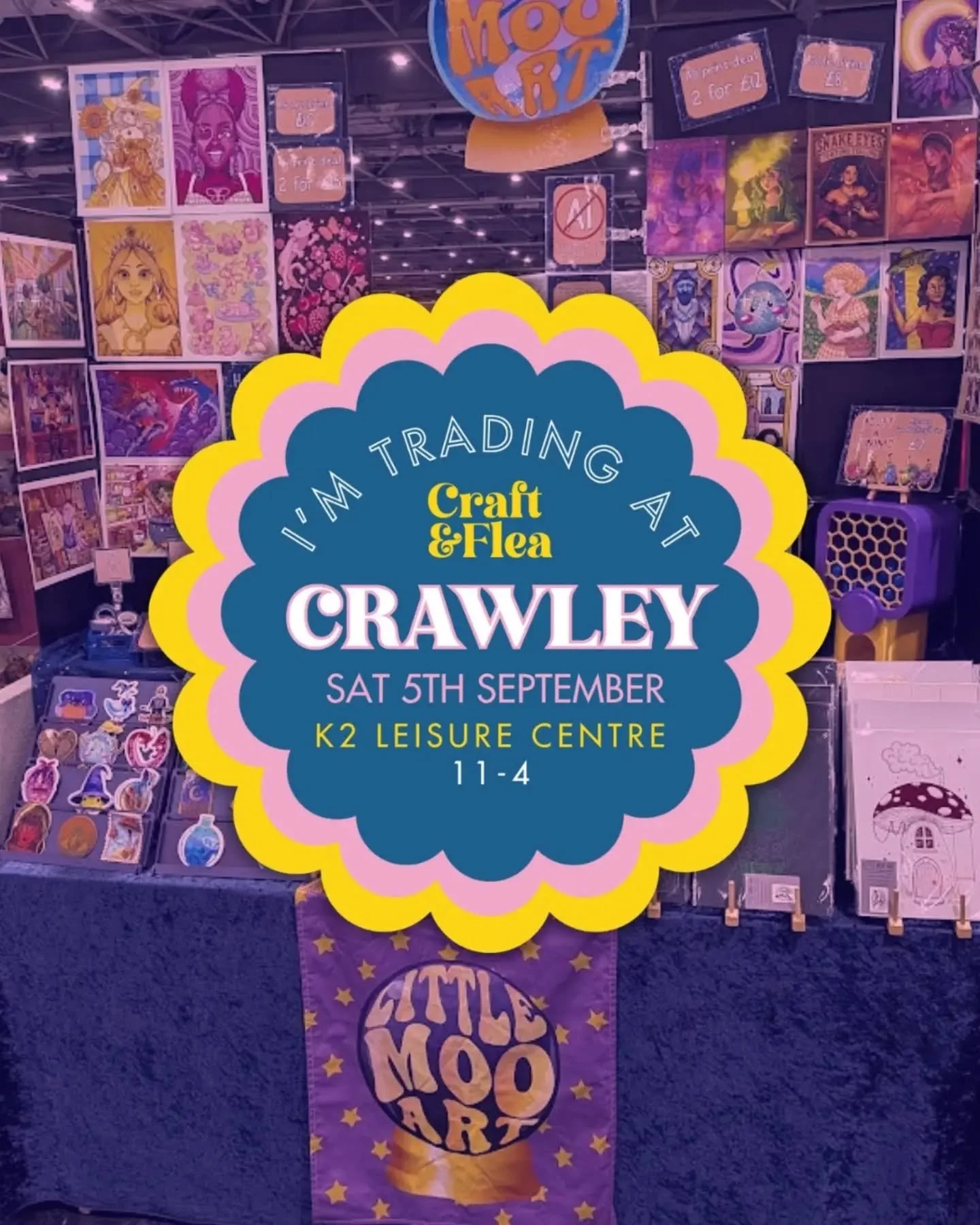 It's been a little while since I've done a market, so I'm so excited to be at @thecraftandflea in Crawley tomorrow! I'll have all my goodies with me so if you're into fantasy art and pins, you'll be well catered for ❤️
It's at the K2 in Crawley, entr