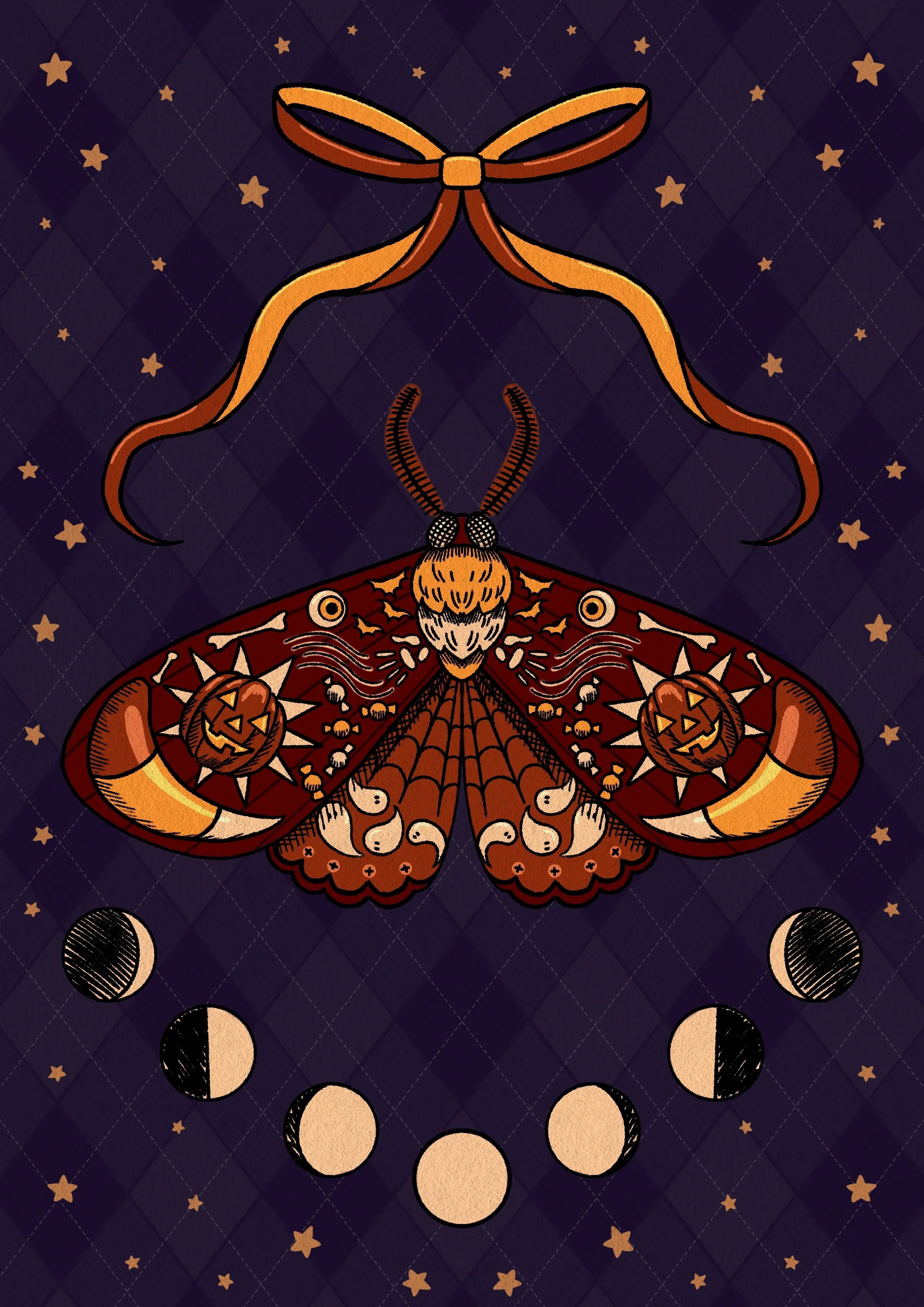 Halloween Moth - digital illustration