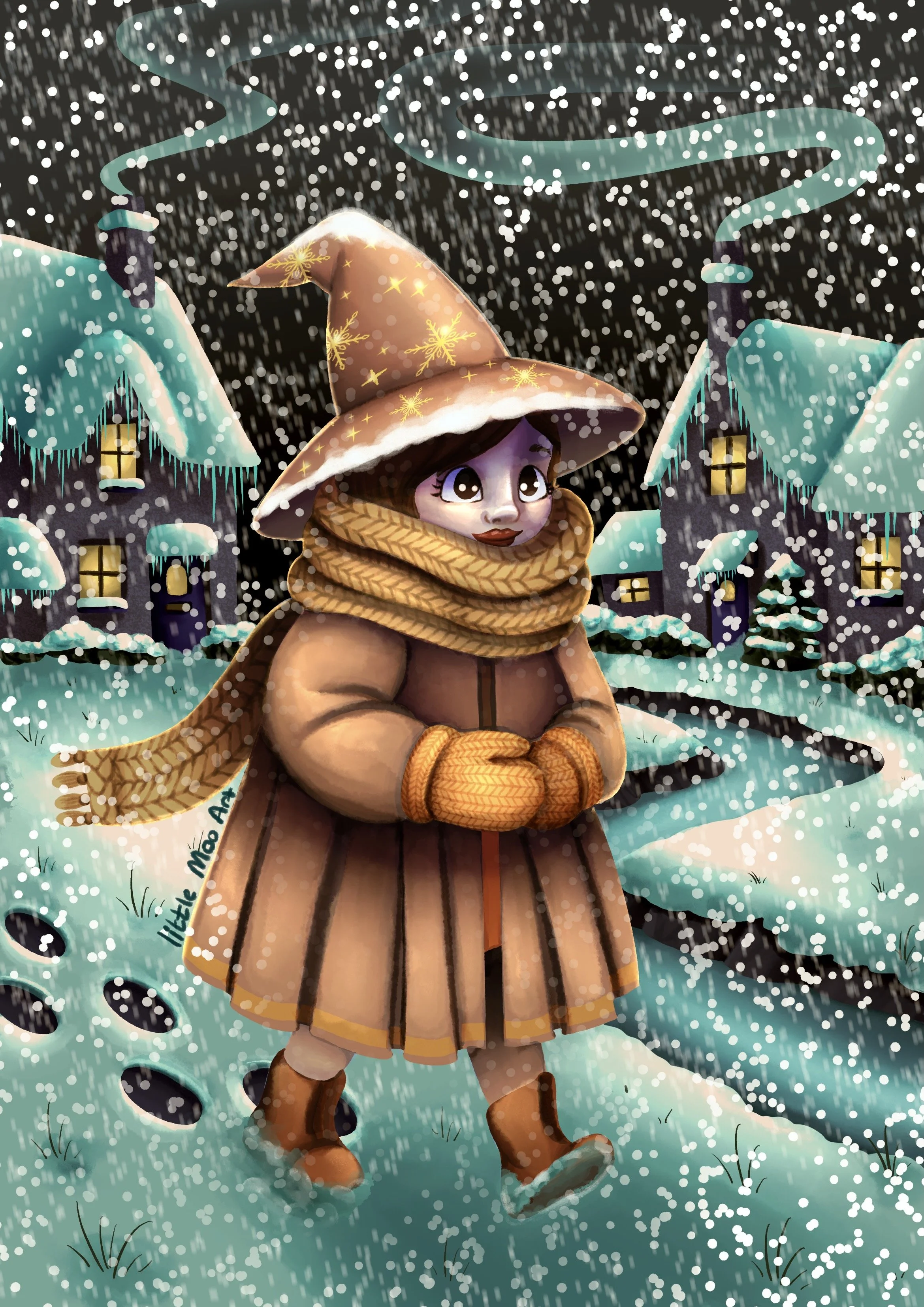 Walking in a Winter Wonderland - digital illustration