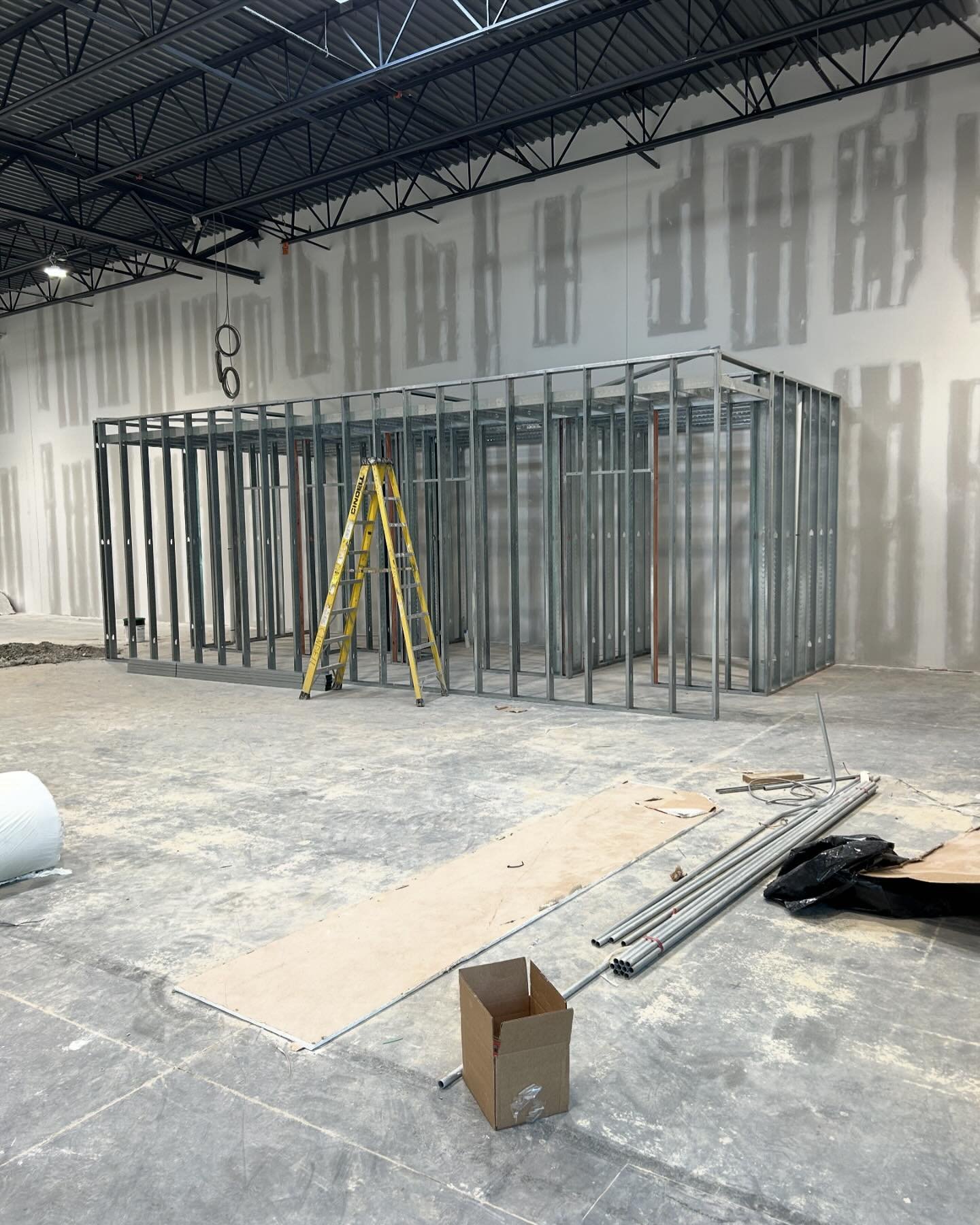 Fully framed bathrooms and electrical/storage area!  Every week is a big step closer to opening!  Lots more progress coming this week!  Will post updates as they come!  #performance #performancetraining #sportsperformance #strength #strengthtraining 