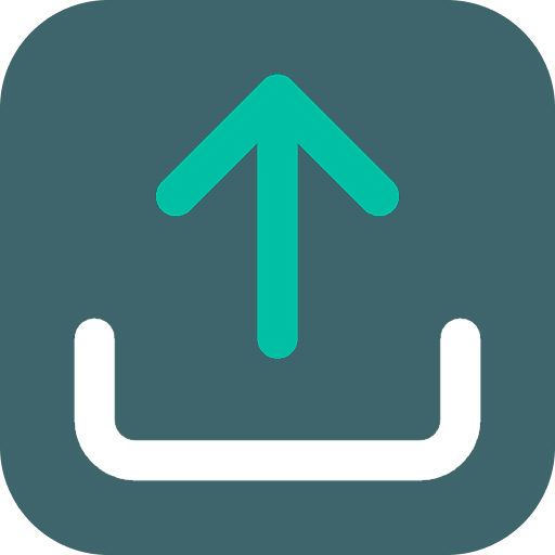 Upload icon with upward arrow inside a rounded square